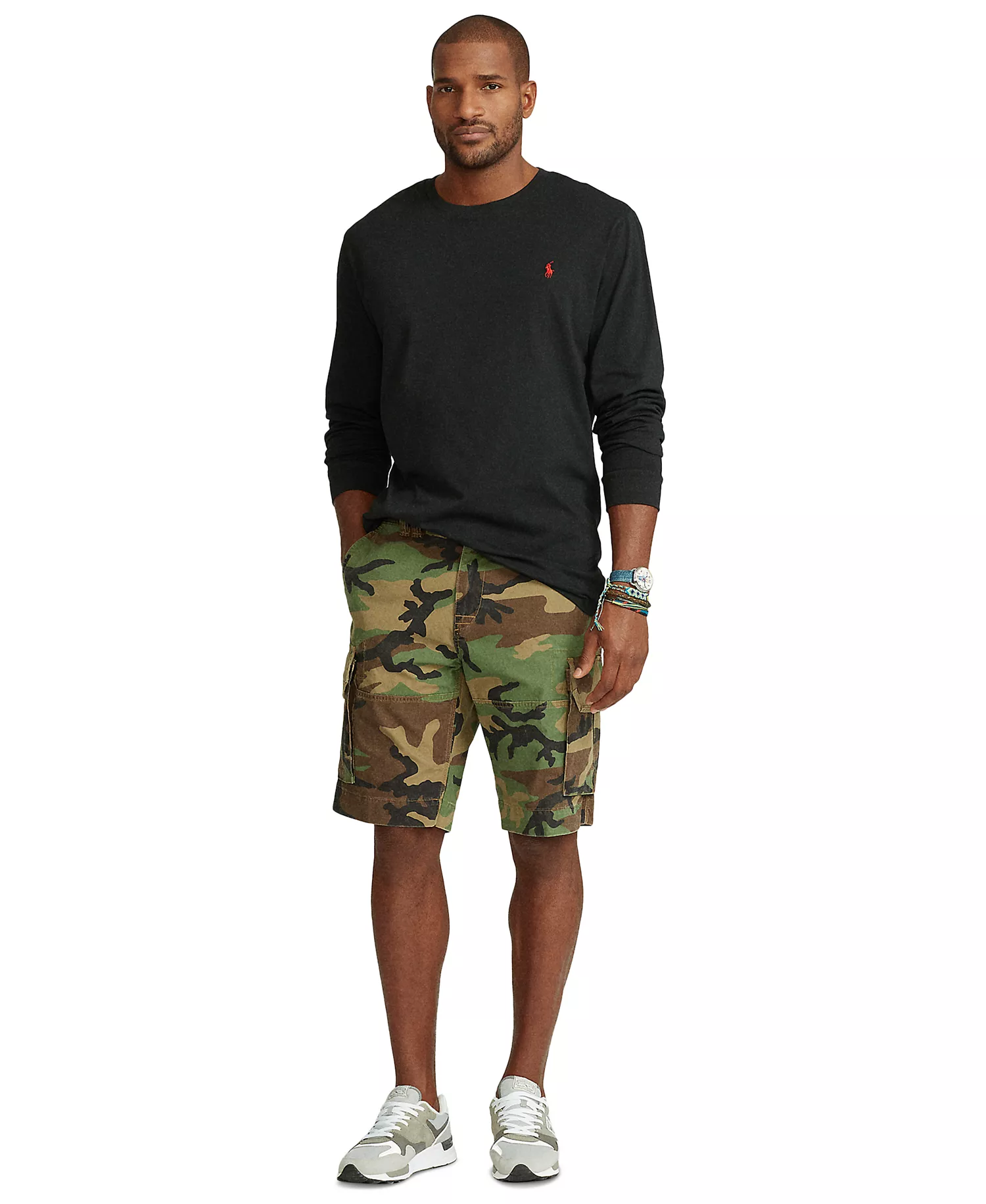 Men's Big & Tall Relaxed Fit 10" Camouflage Cotton Cargo Shorts - Surplus Camo - 38T