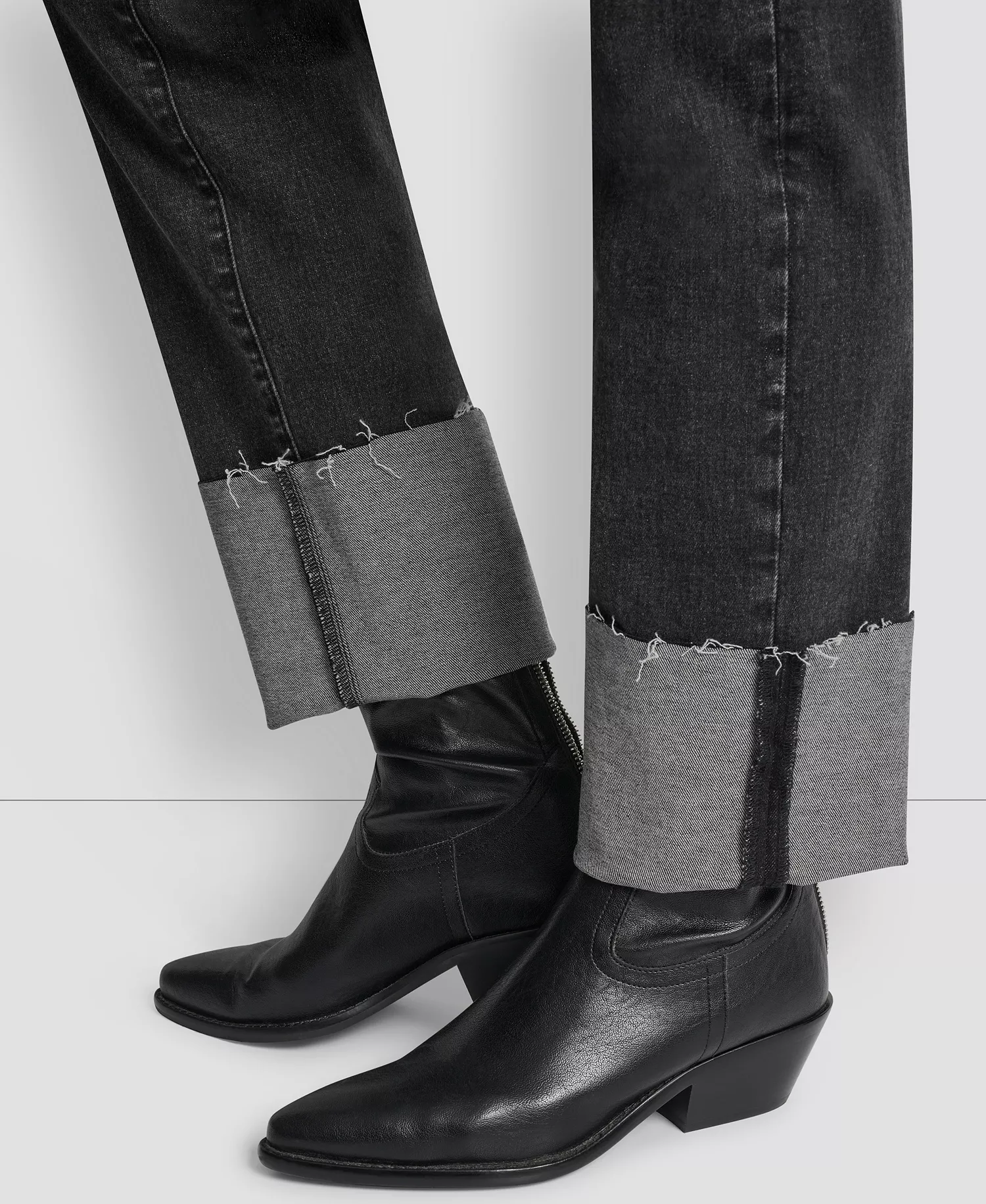 Women's High-Rise Classic Cuffed Straight-Leg Jeans - Anchor - 24