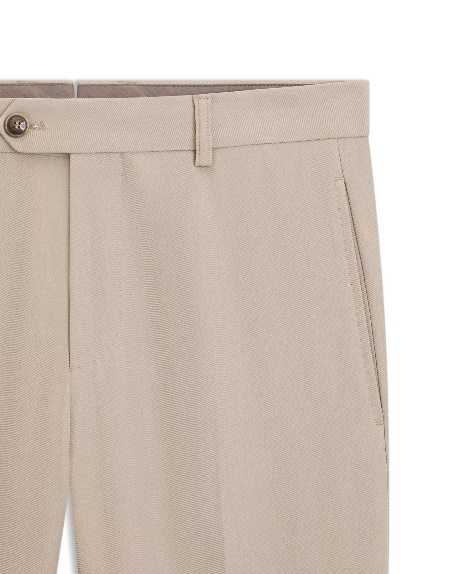 Men's Virgin Wool Cotton Tapered-Fit Pants - Dark Beige - 34R