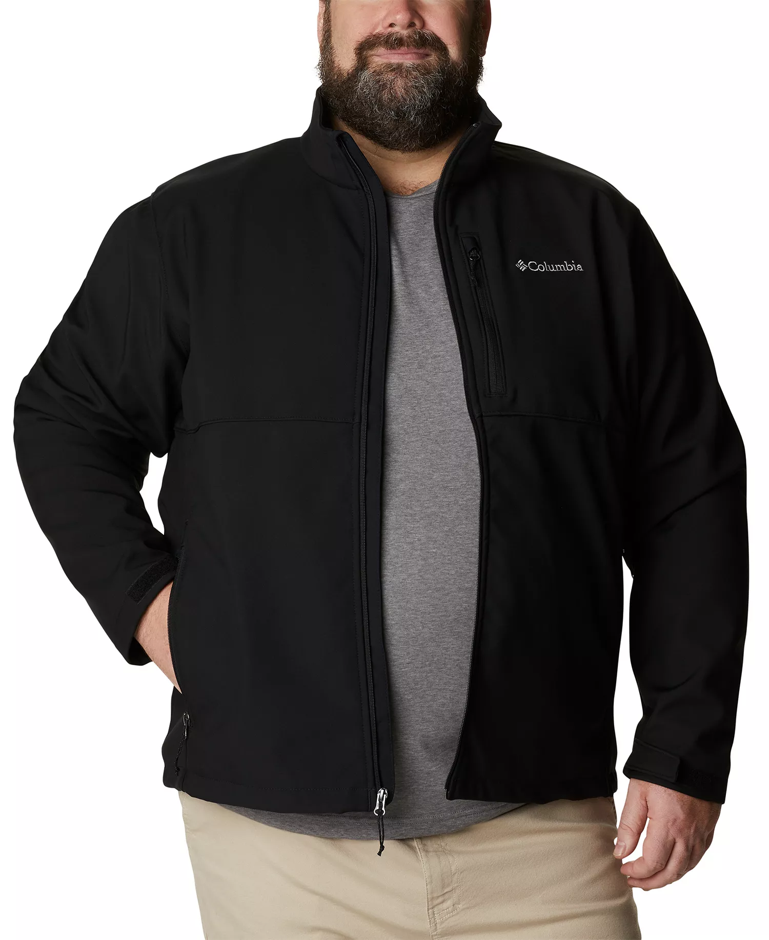 Men's Big & Tall Ascender Softshell Jacket - Black - 1X