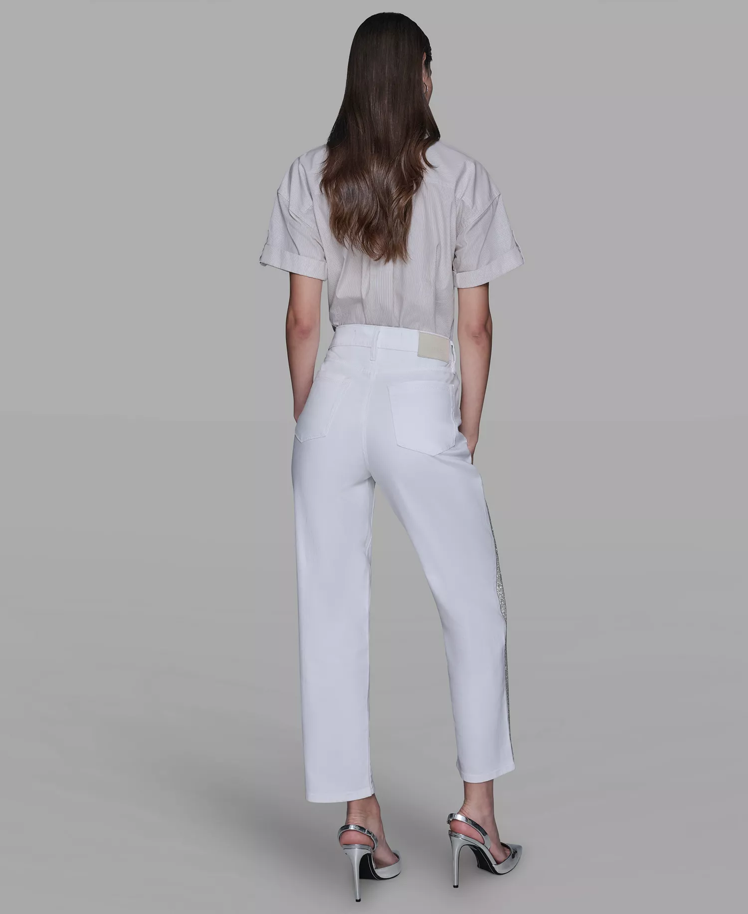 Women's Stripe Detail Jeans - White - 0