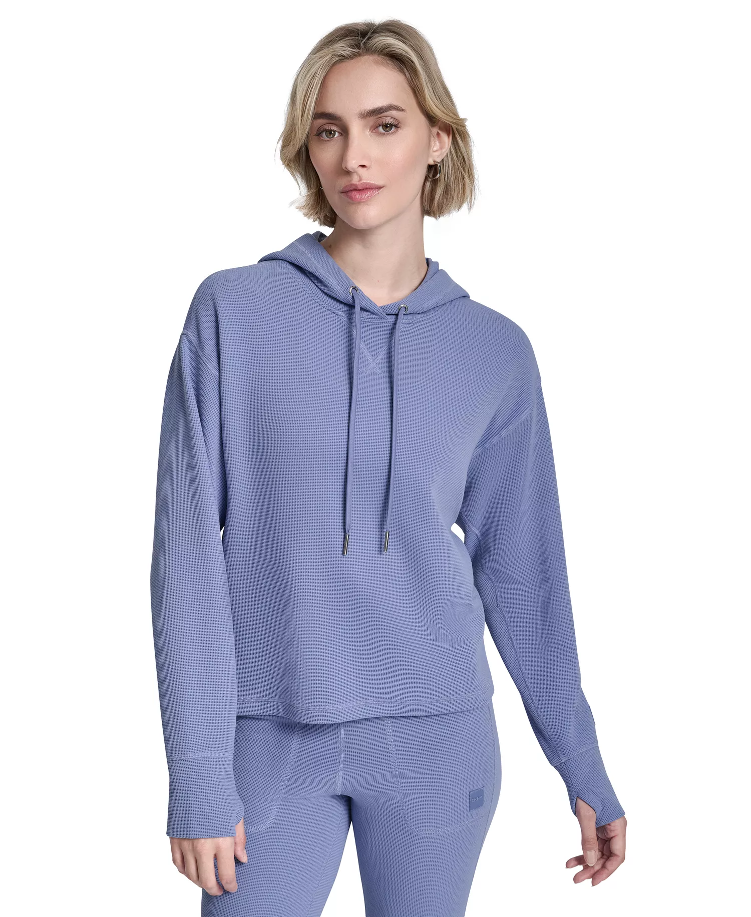 Women's Transcend Thermal V-Inset Hoodie - Bluestone - L