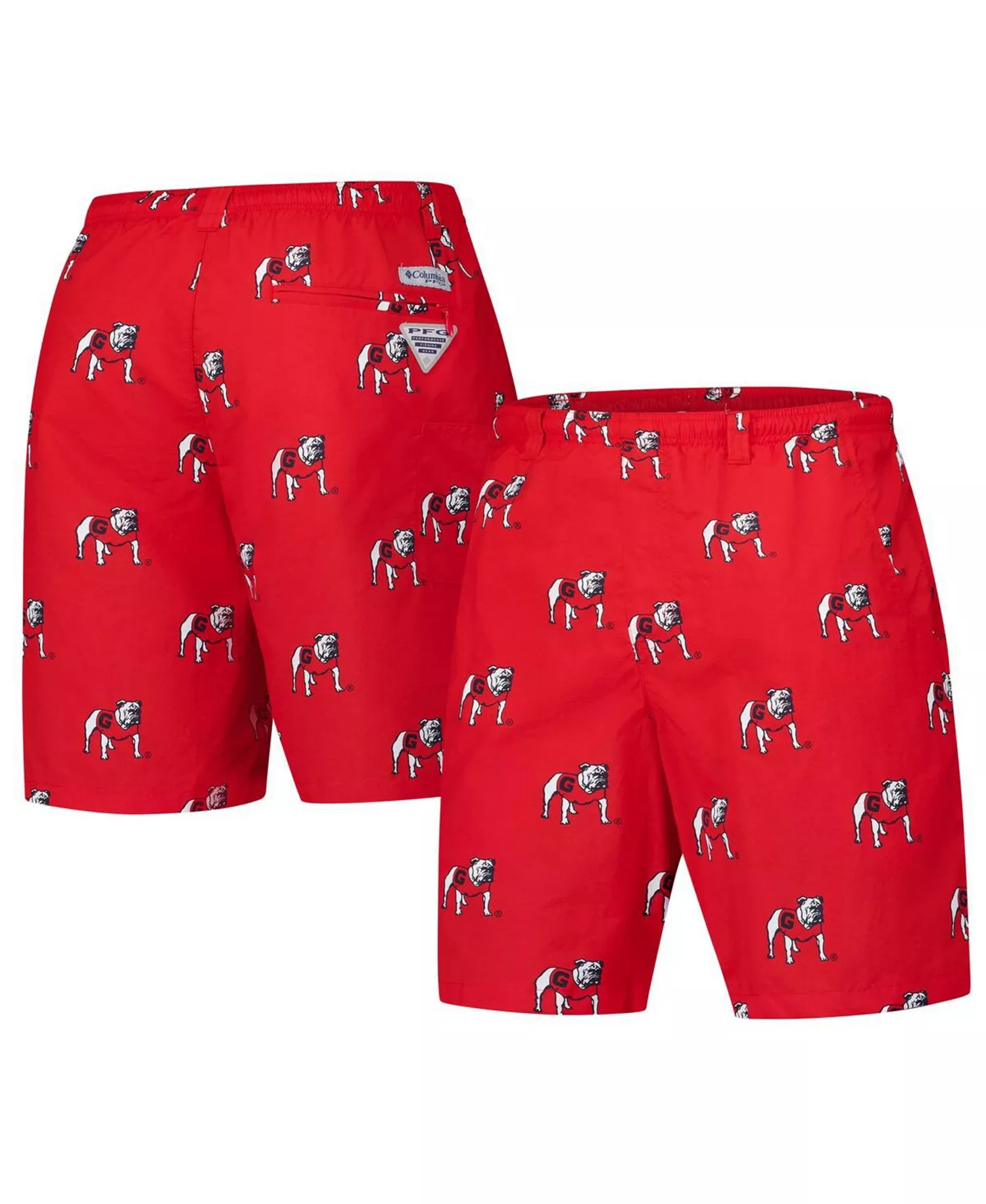 Men's Red Georgia Bulldogs PFG Back Cast III Omni-Shade Shorts - Red - L