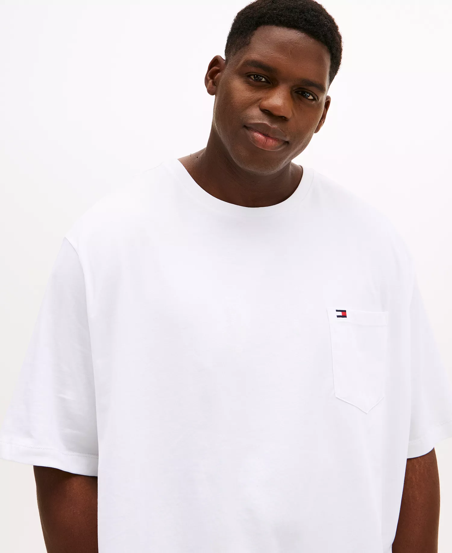 Men's Big & Tall Tommy Crew Neck Pocket T-Shirt - Bright White - 2XB