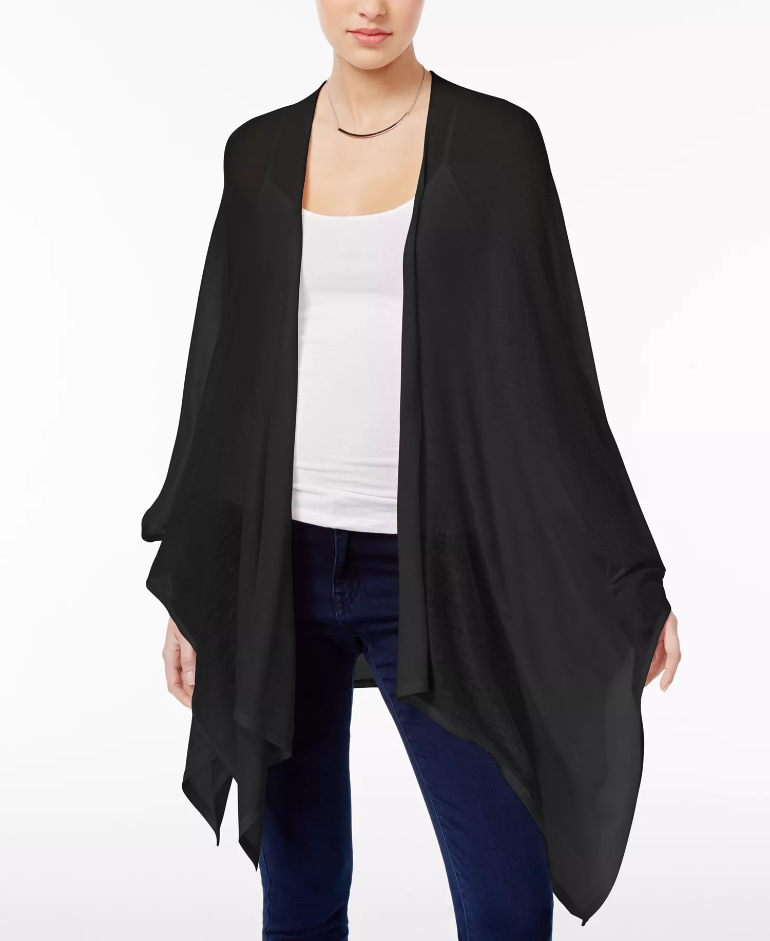 Knit Kimono, Created for Macy's - Black - ONE SIZE