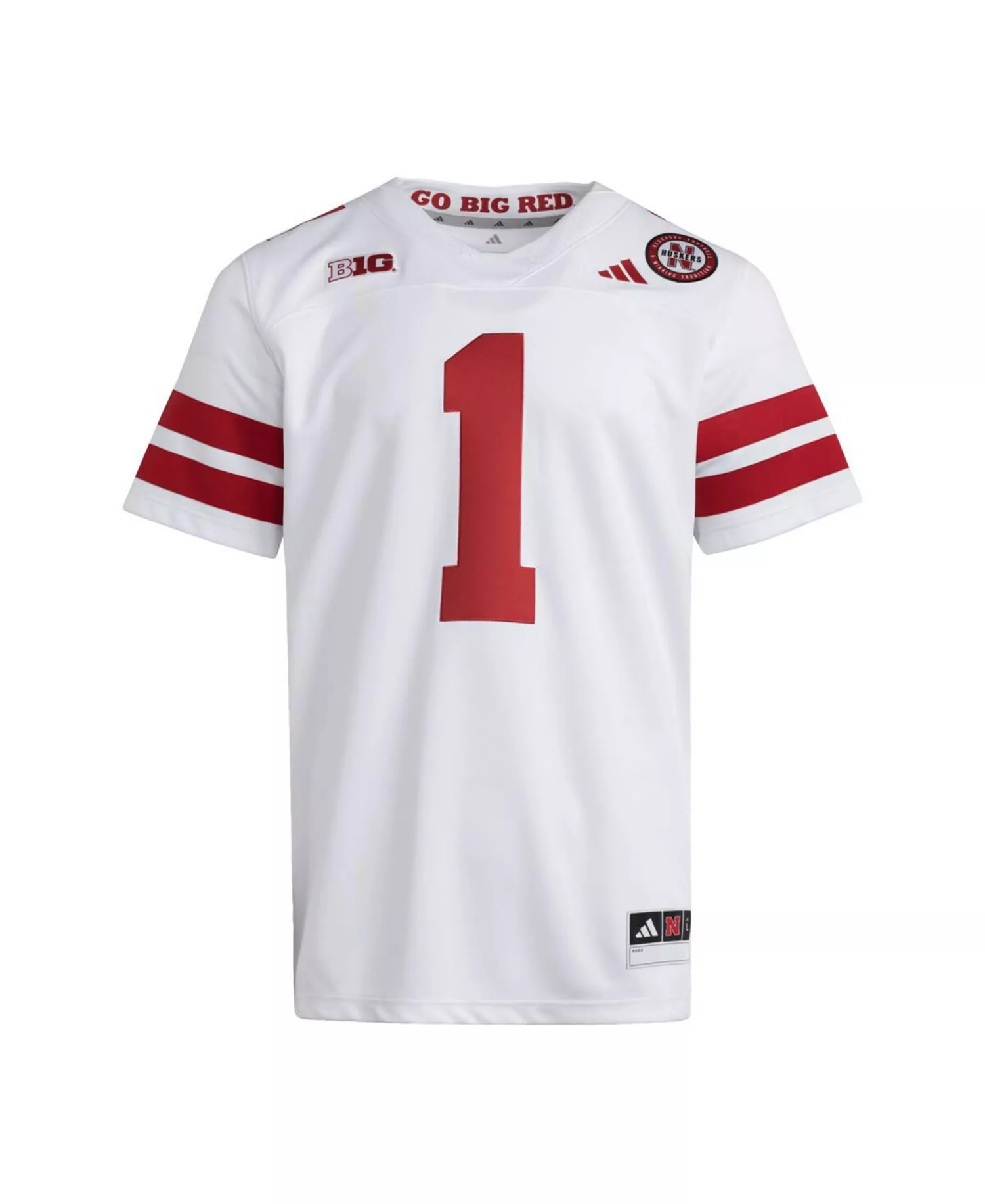 Men's 1 White Nebraska Huskers Premier Jersey - White - XL