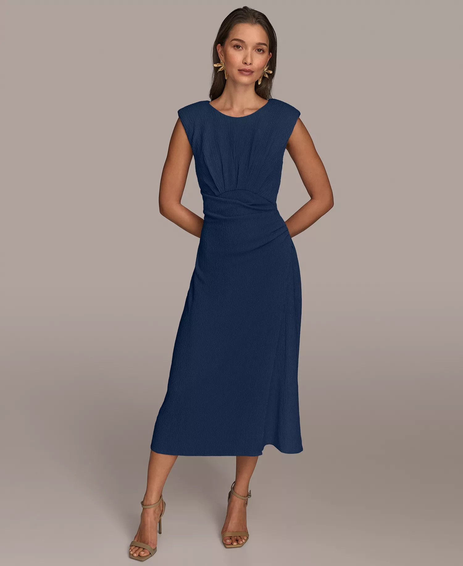 Women's Side-Ruched Midi Dress - Nightfall - 10
