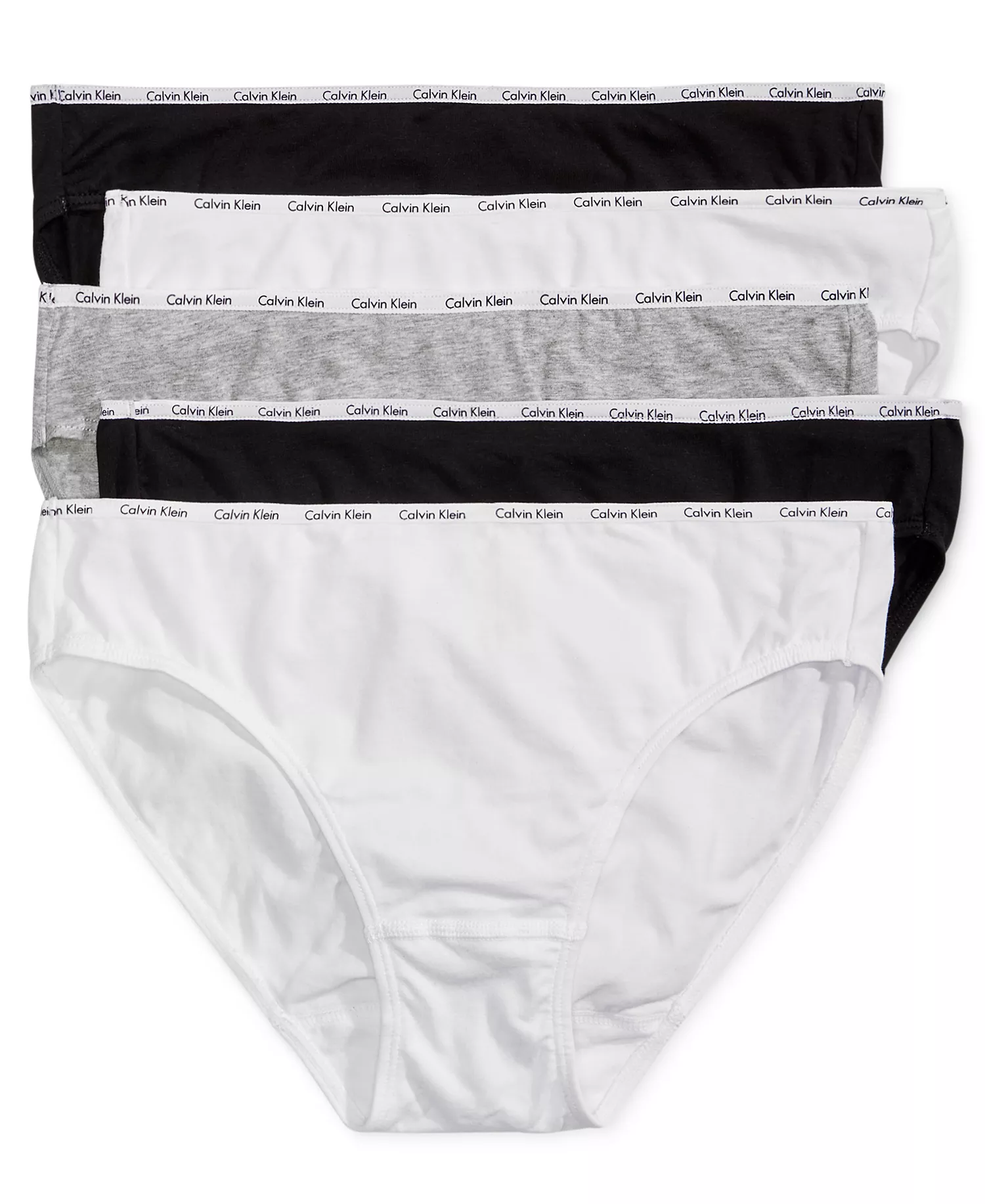 5-Pk. Cotton-Blend Bikini Underwear QP1094M - Black/White/Gray - L