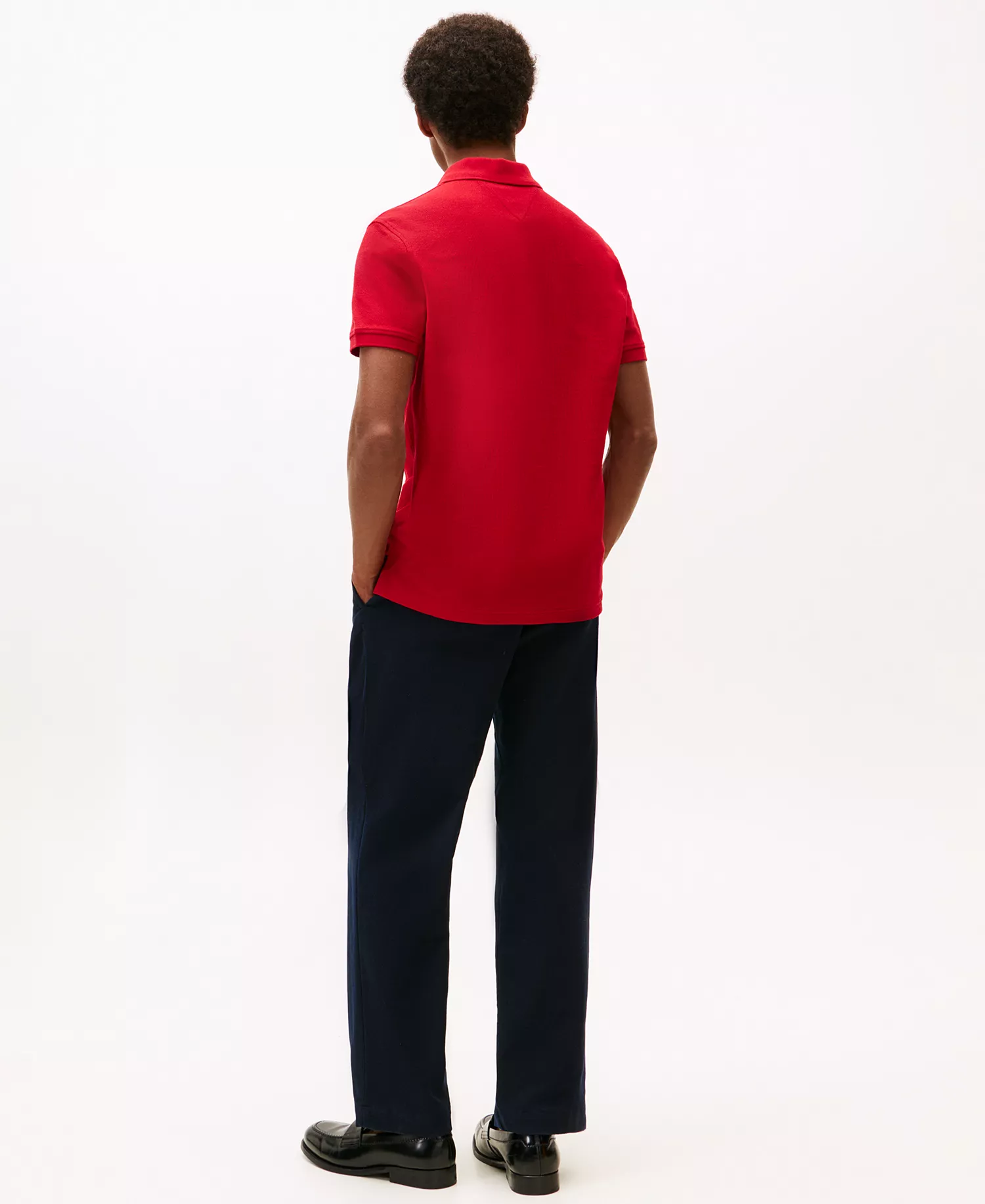 Men's Regular-Fit Logo Script Embroidery Polo Shirt - Medium Red - L