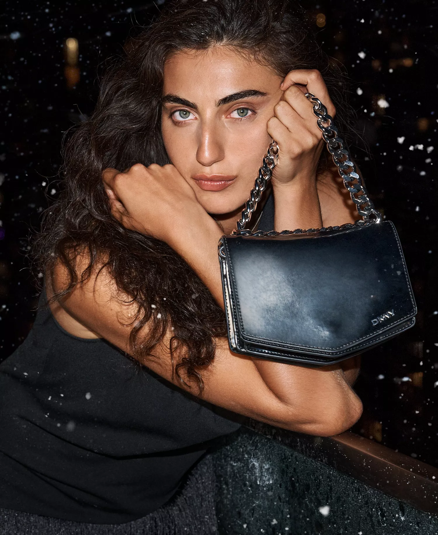 Riona Flap Mini Crossbody Bag - Black/silver - NO SIZE