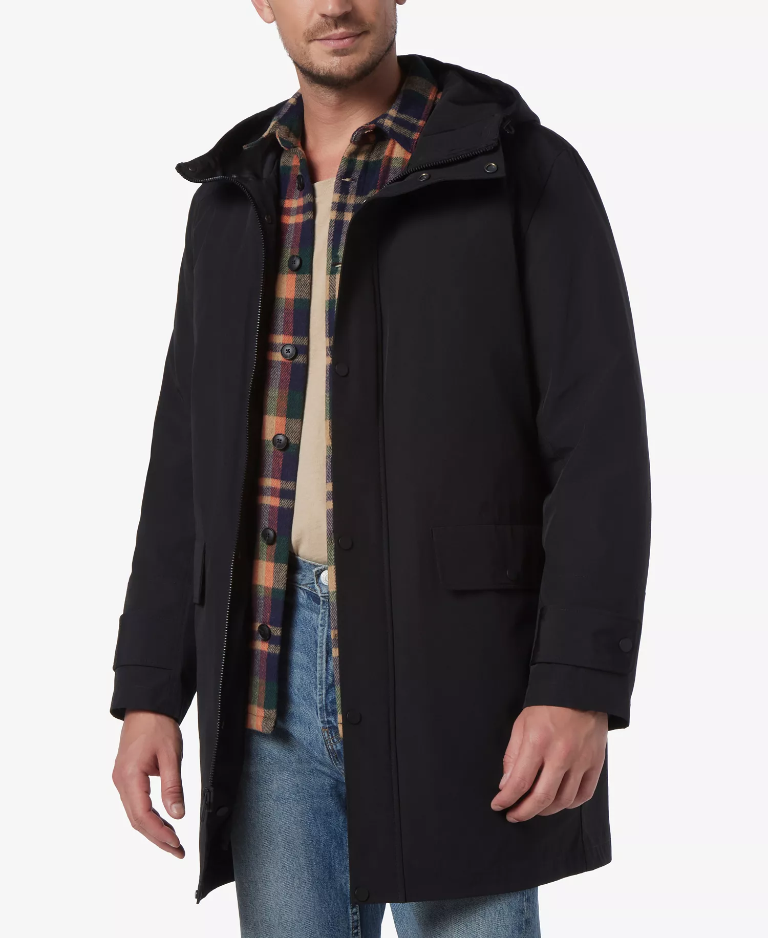 Men's Tucker Oxford Parka with Removable Quilted Liner - Black - M