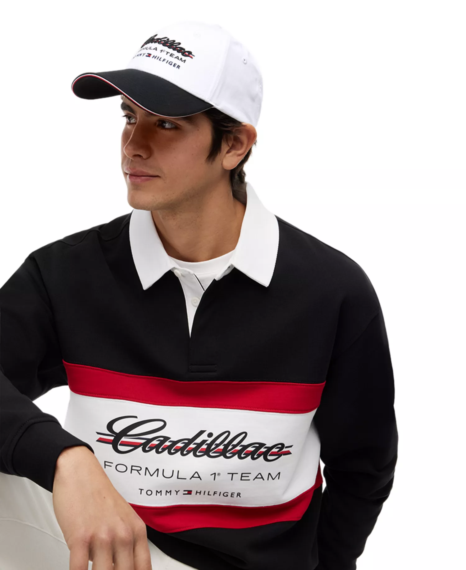 x Cadillac F1® Men's Script Baseball Cap - Optic White / Black - ONE SIZE