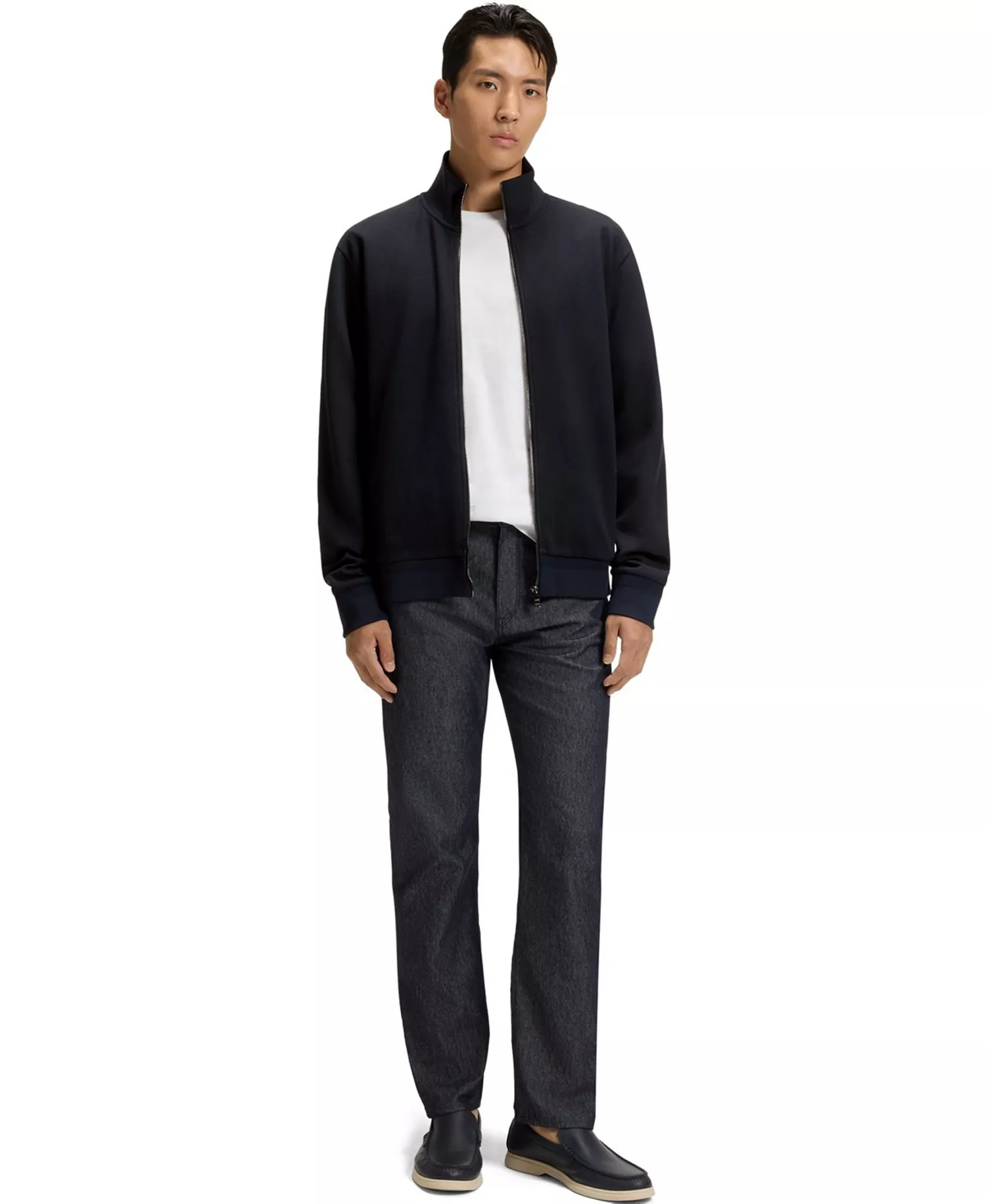 Men's Regular-Fit Zip-Up Sweatshirt - Dark Blue - L