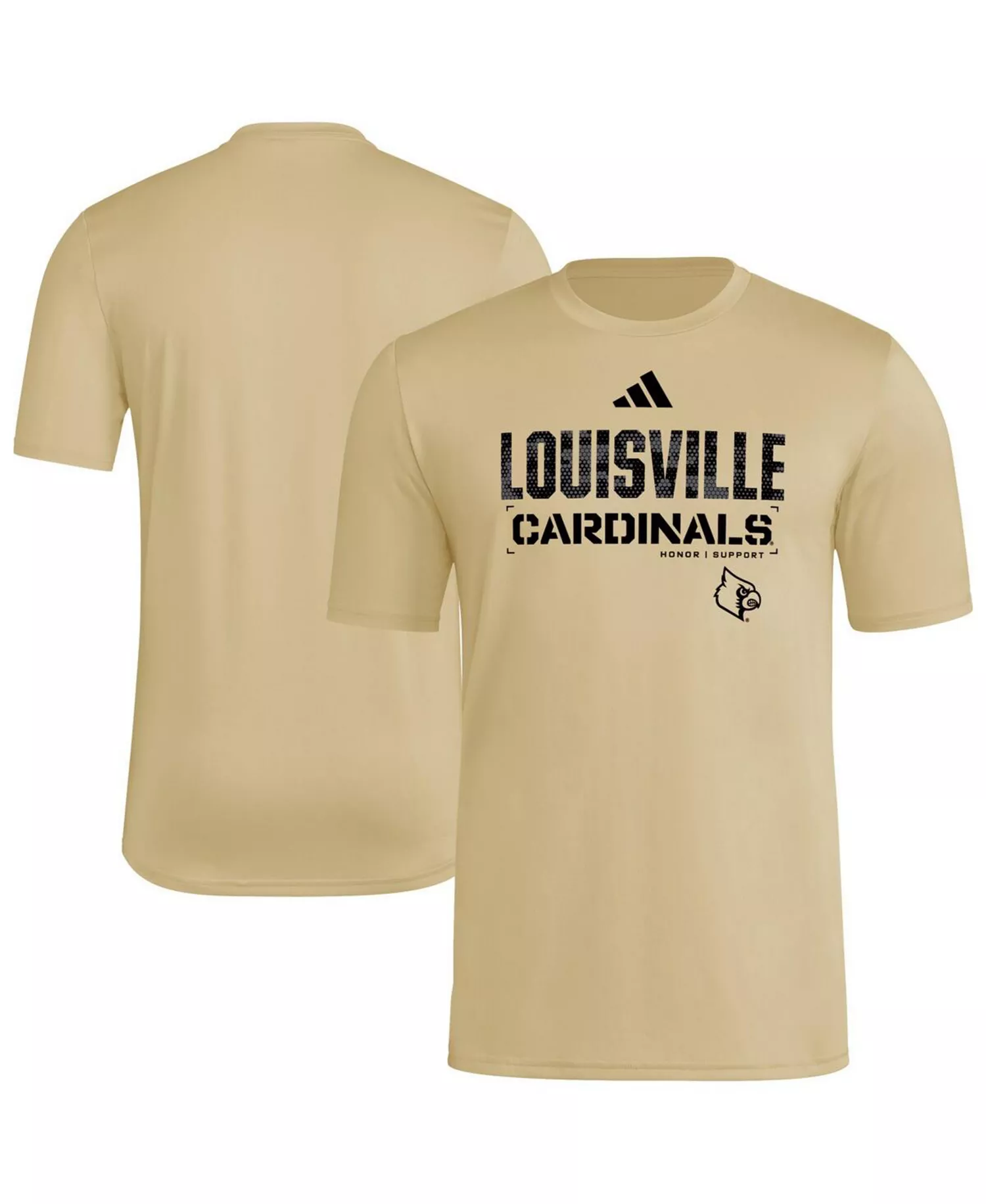 Men's Natural Louisville Cardinals 2025 Military Appreciation Pre-Game AEROREADY T-Shirt - Natural - L