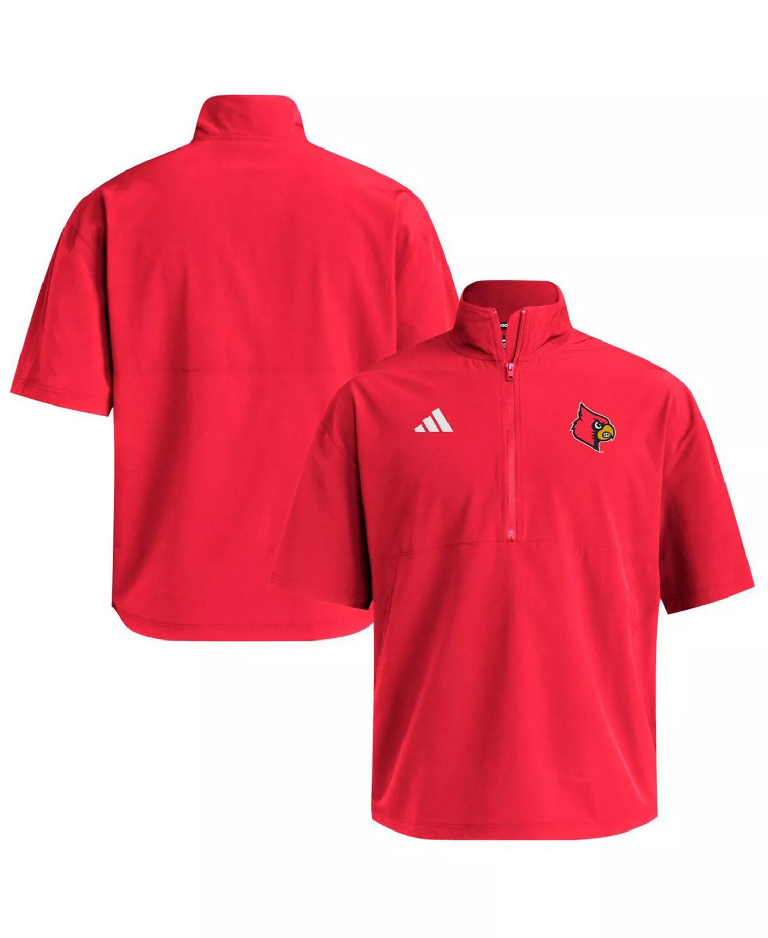 Men's Red Louisville Cardinals Woven Quarter-Zip Short Sleeve Pullover Hoodie - Red - L
