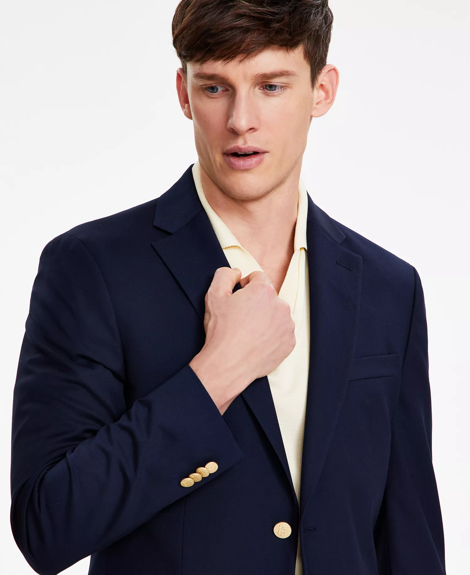 Men's Modern-Fit Solid Navy Blazer - Navy - 36R