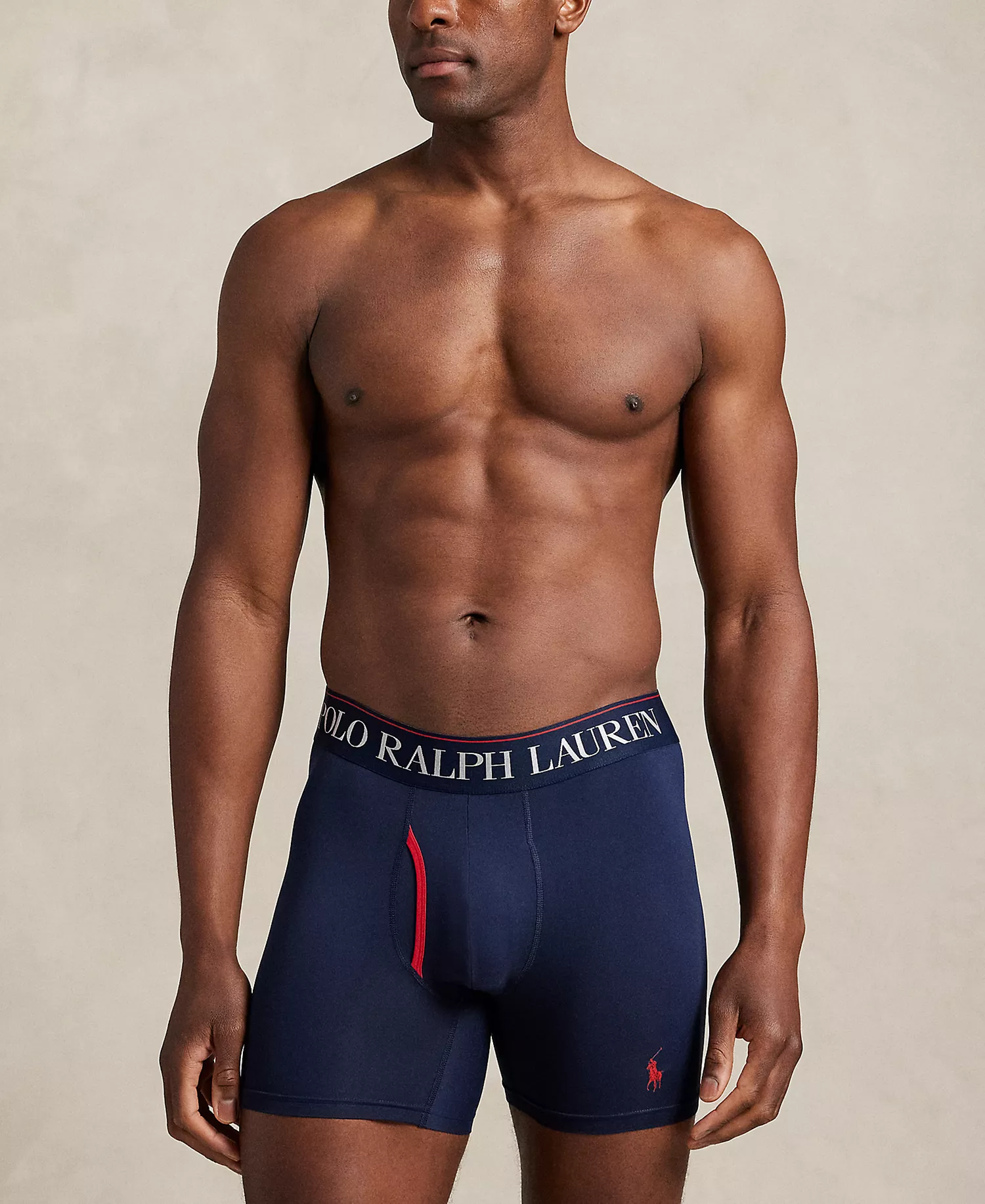 Men's 3-Pack 4D-Flex Cooling Microfiber Boxer Briefs - Cruise Navy/Red Tossed Emblem Print/Red - S