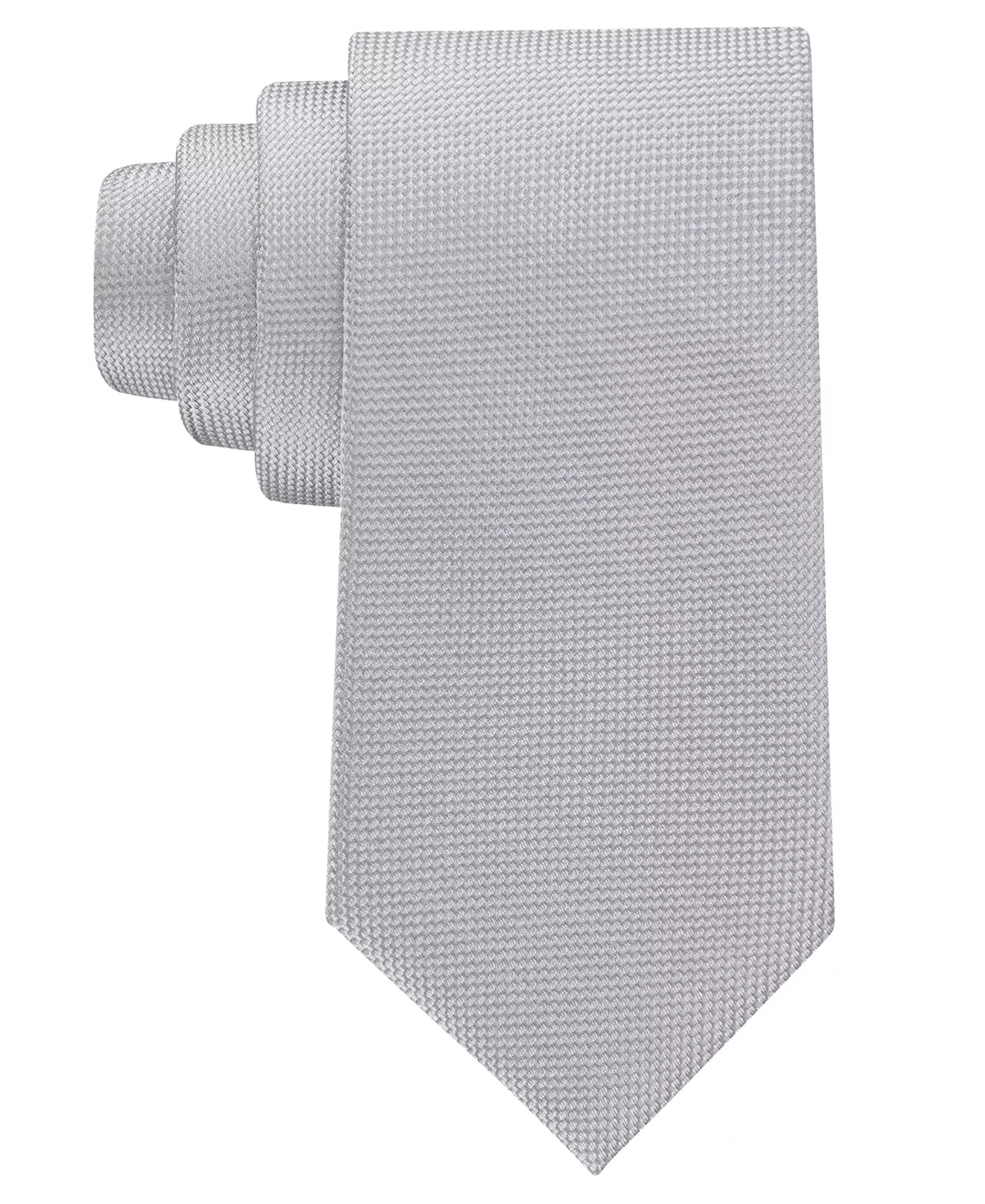 Men's Georgia Solid Pattern Tie - Silver - ONE SIZE