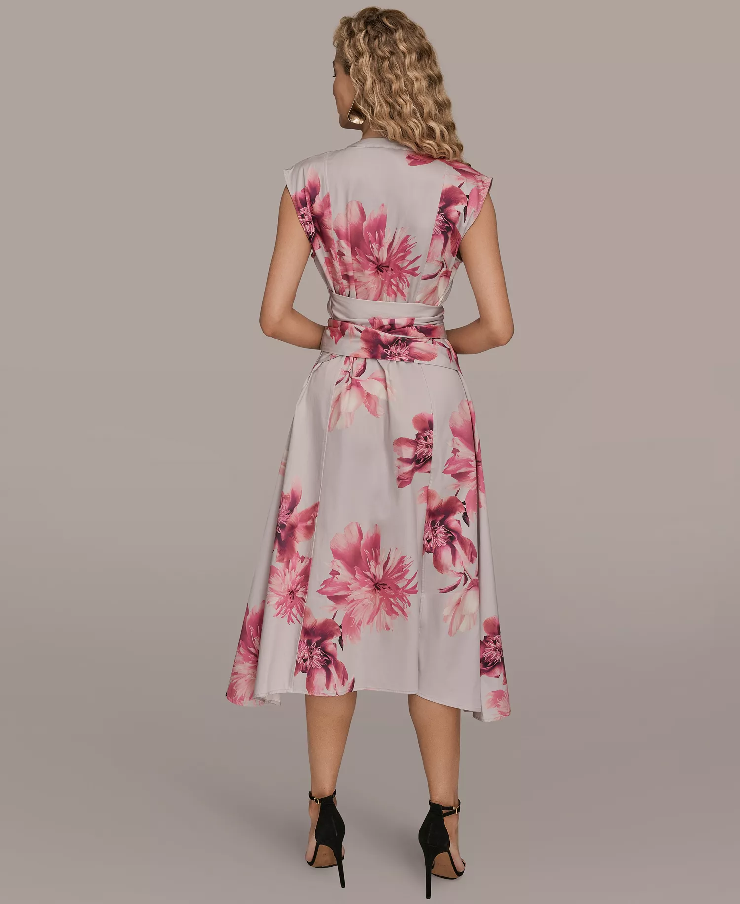 Women's Cap Sleeve Dress - Pink Sands Multi - L