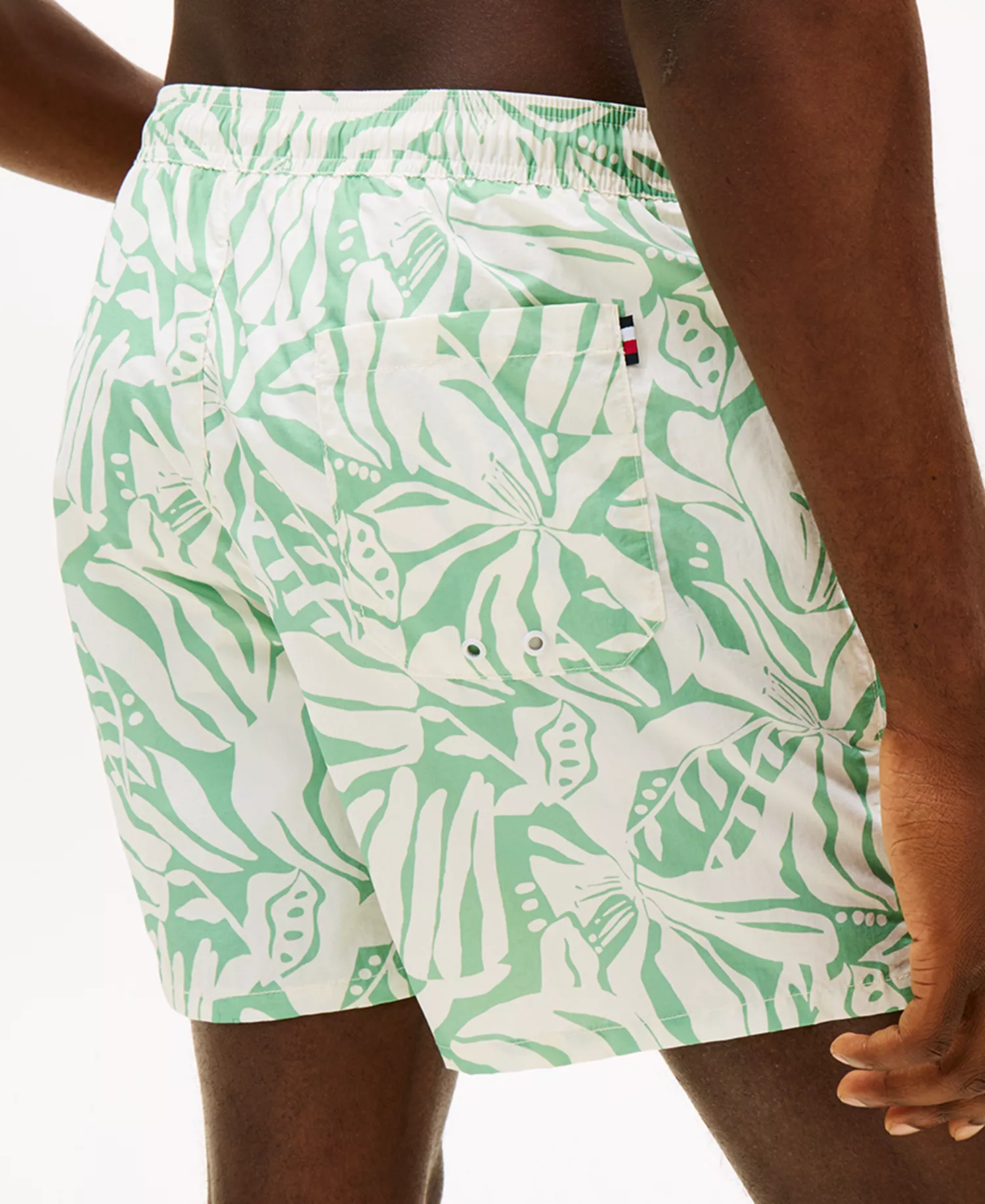 Men's Print Drawstring 5" Swim Trunks - Abstract Floral Cut Grass - 2XL