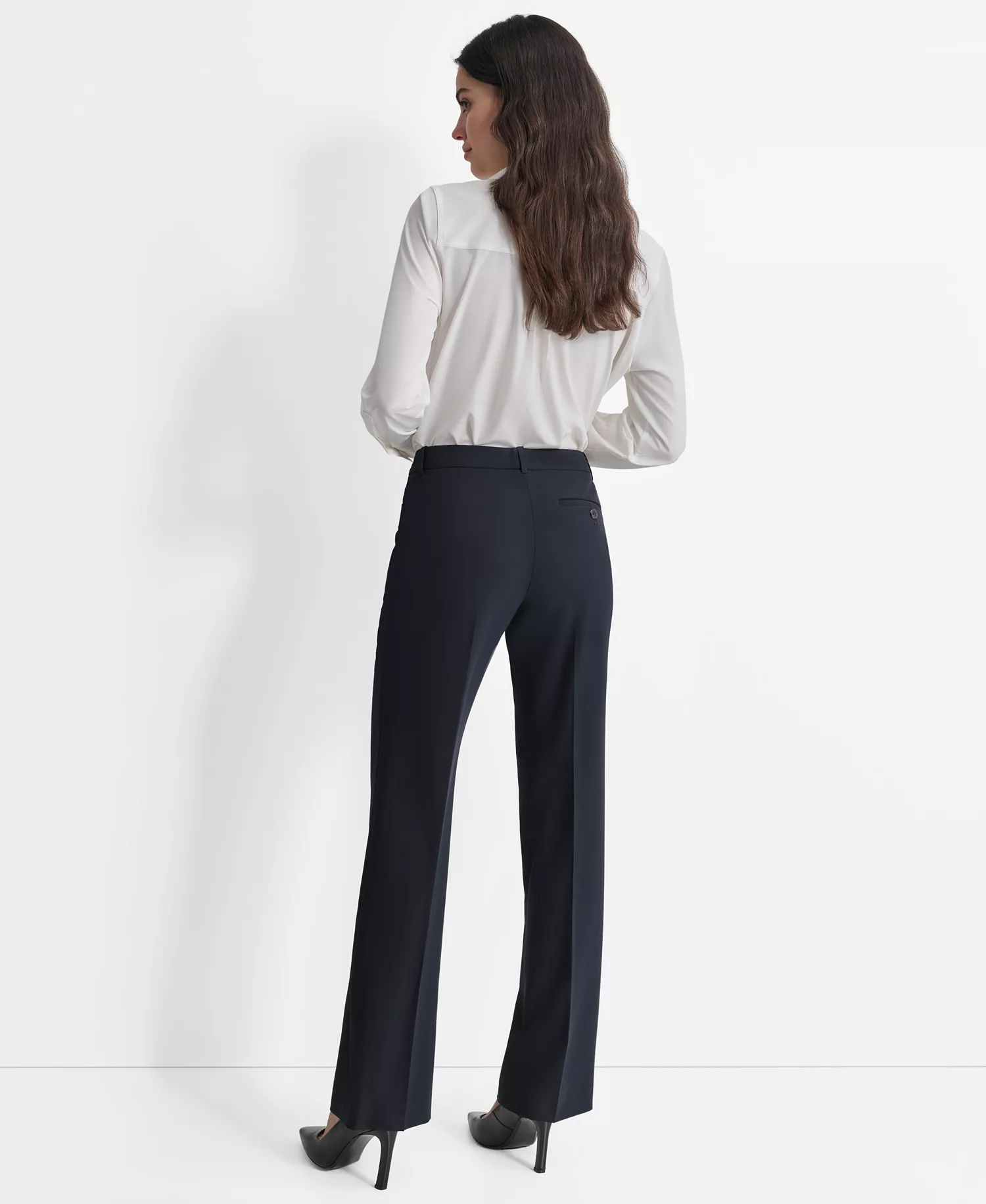 Women's Mid-Rise Flare-Leg Pants - Navy - 10