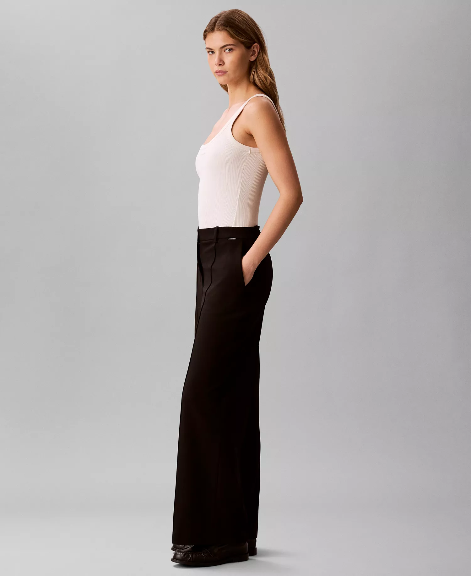 Women's High Rise Wide Leg Pants - Black - 10