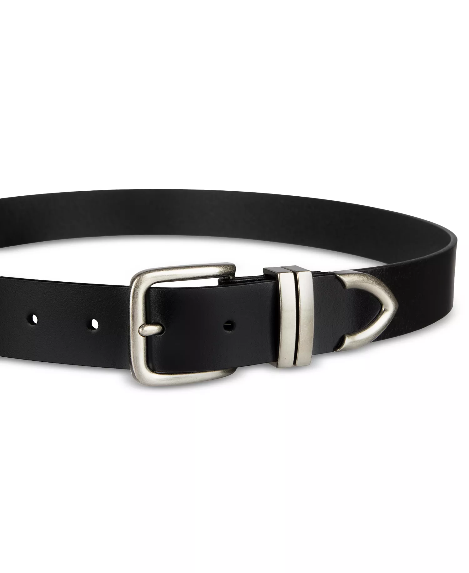 Casual Western Leather Belt - Black - L