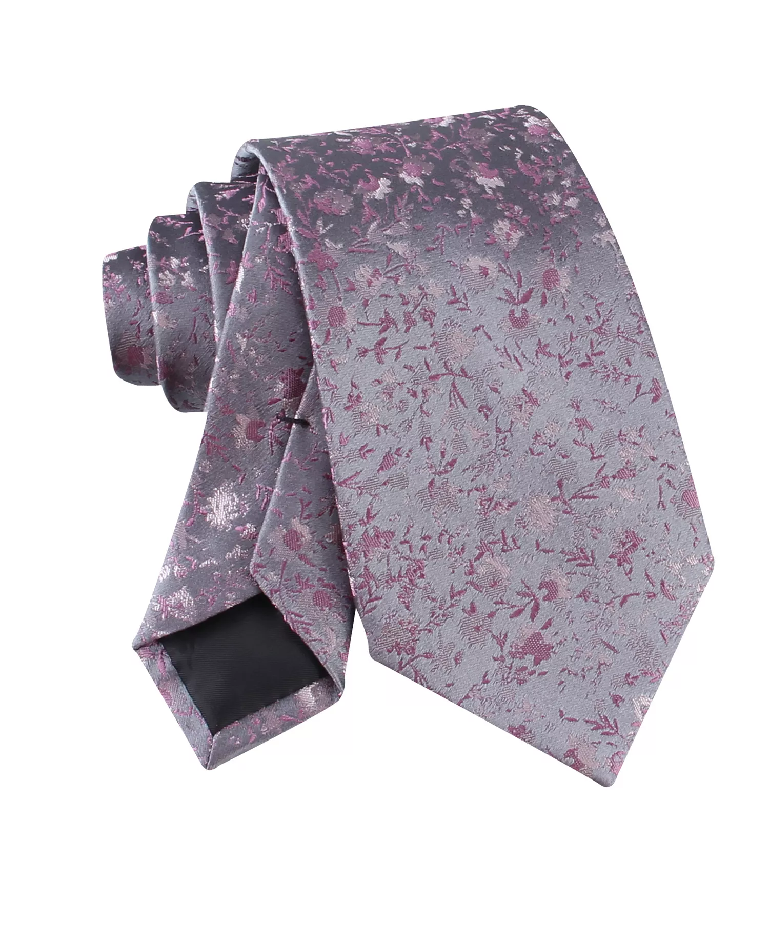 Men's Silk Floral Tie - Berry - ONE SIZE