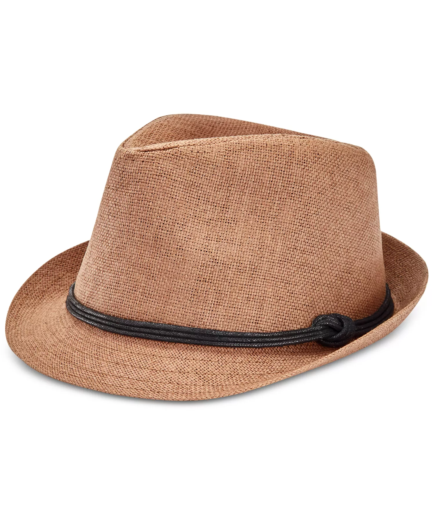Men's Paper Straw Vintage-Inspired Fedora Hat  - Brown - L/XL