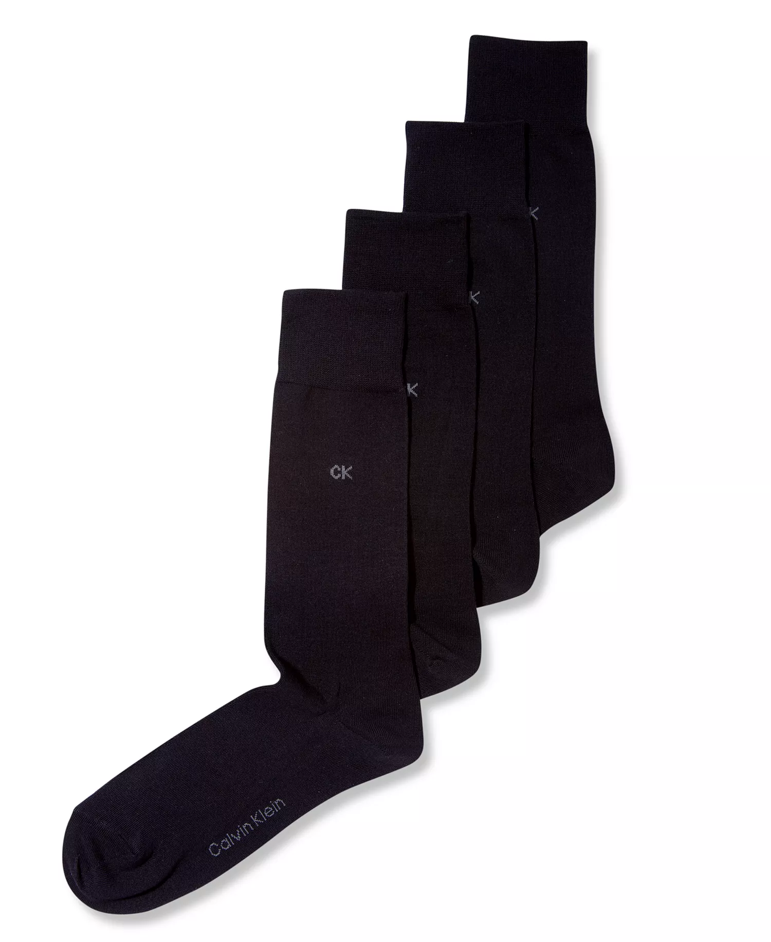 Men's Socks, 4 Pack Solid - Black - 7-12