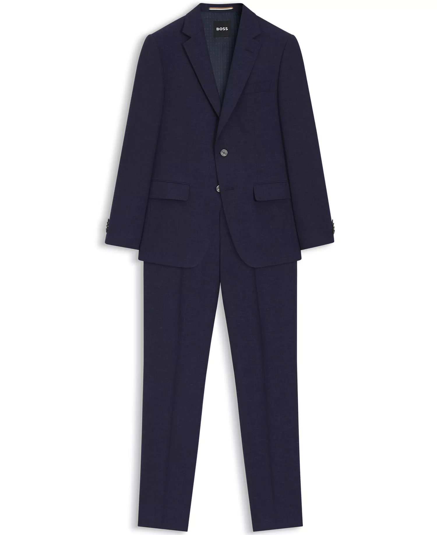 BOSS by Men's Micro-Patterned 2-Piece Slim-Fit Suit - Dark Blue - 36R