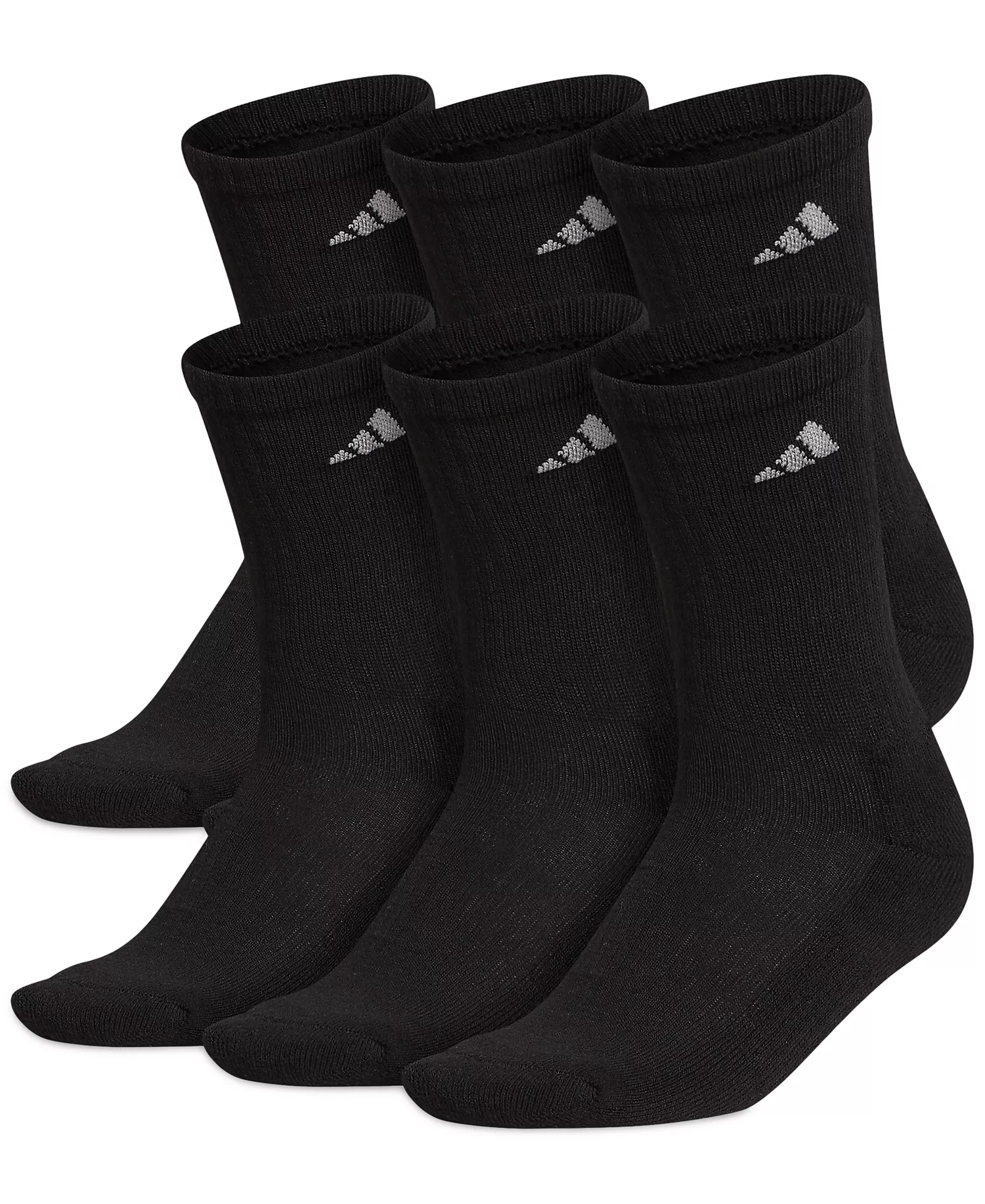 Women's 6-Pk. Athletic Cushioned Crew Socks - Black/aluminum - 9-11