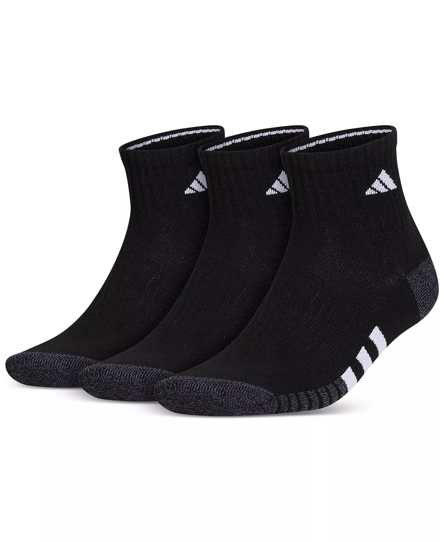 Men's 3-pk. Cushioned Quarter Logo Socks - Black - L