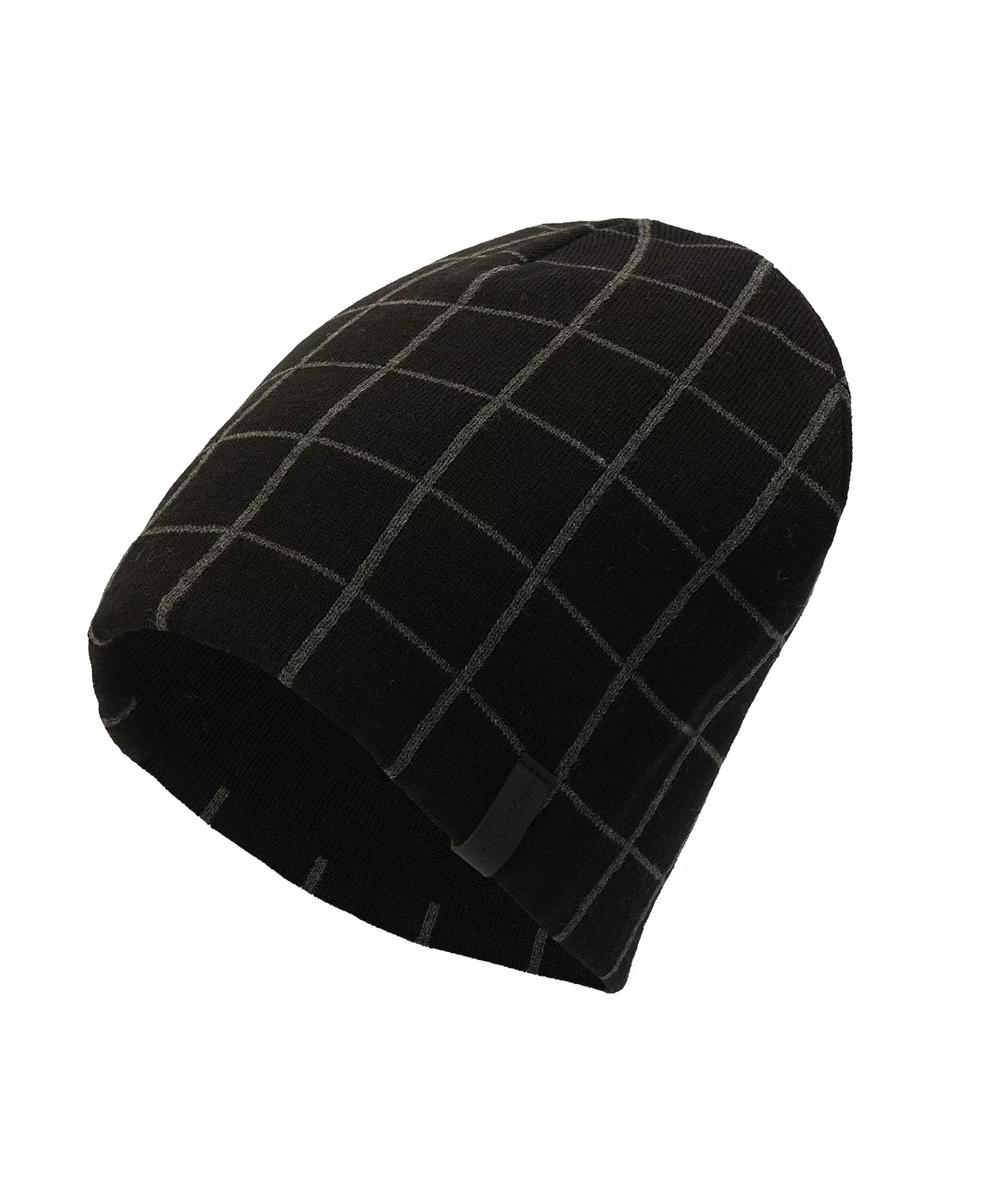 Men's Window Check Cuff Hat - Black - OS