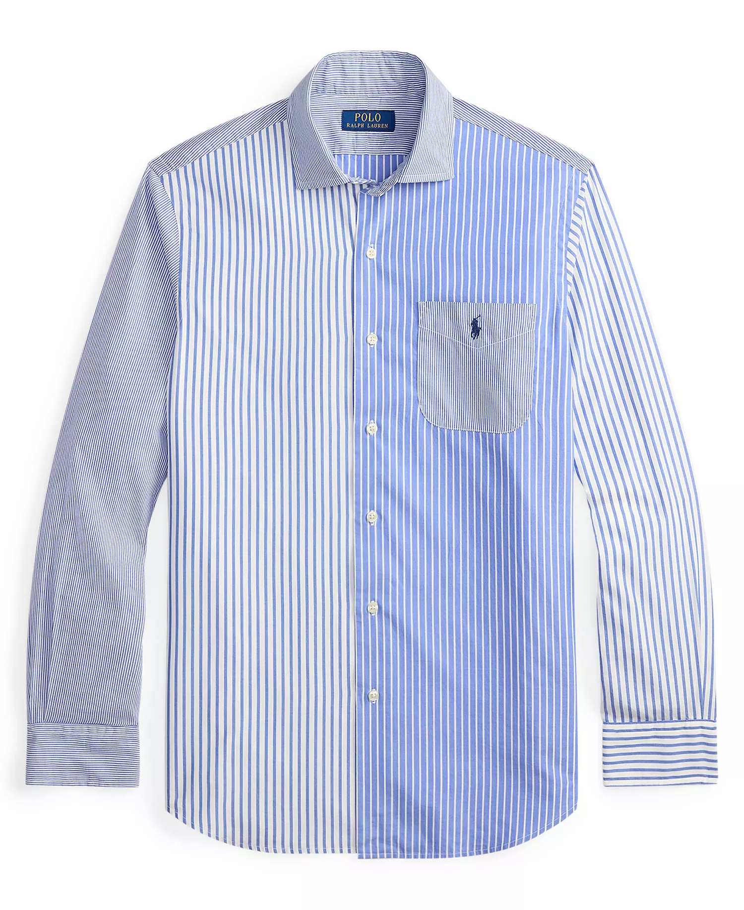 Men's Classic-Fit Striped Broadcloth Fun Shirt - Blue Funshirt - 2XL