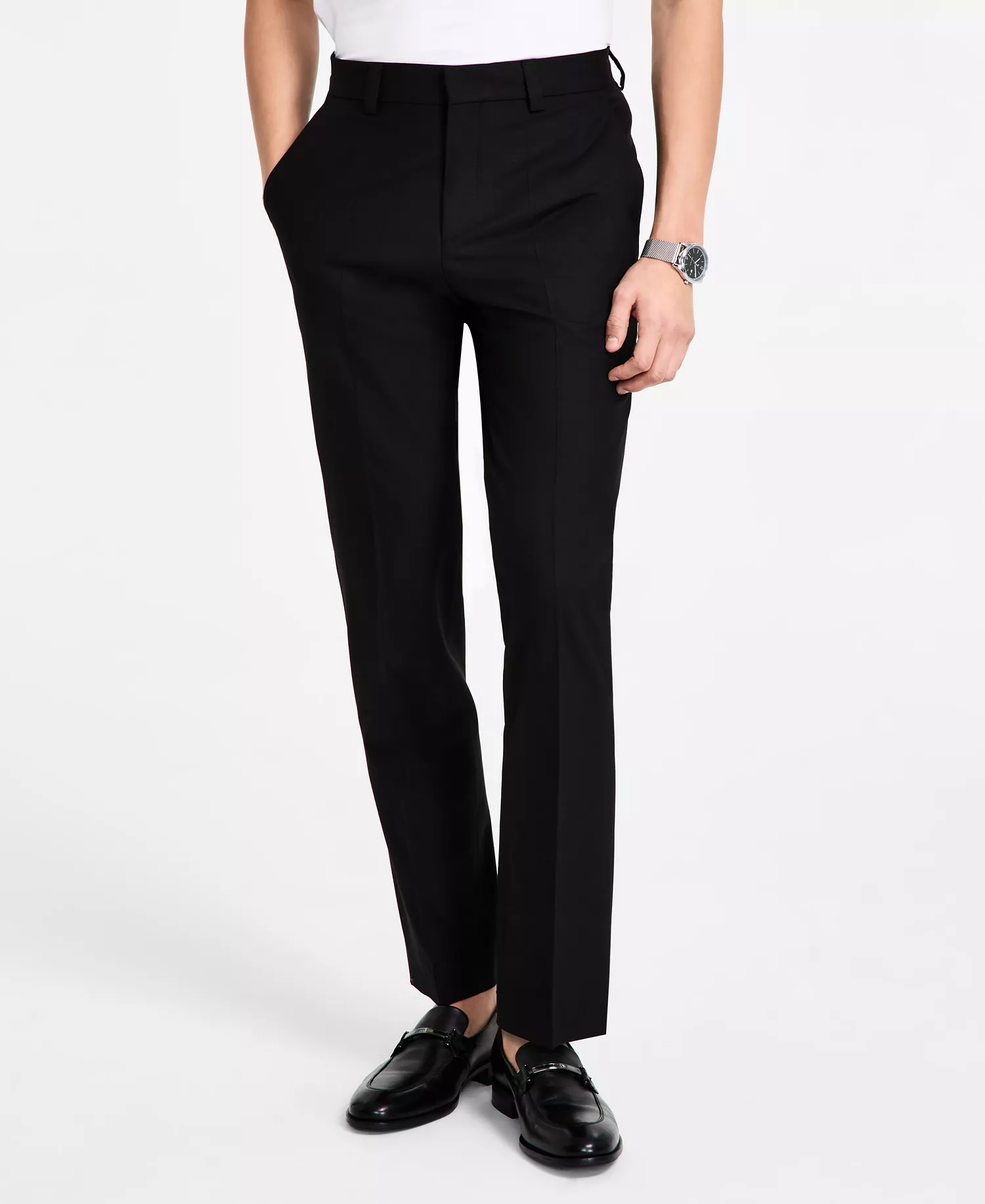 Men's Modern-Fit Wool Blend Suit - Black - 36R