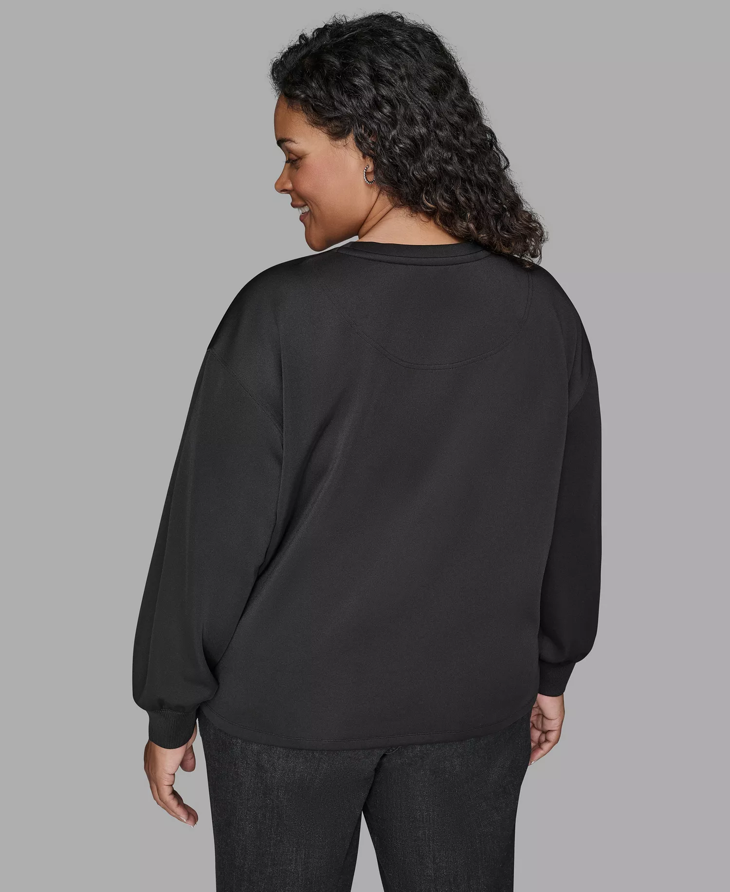 Women's Plus Size Embroidery Pull-On Top - Black - 0X