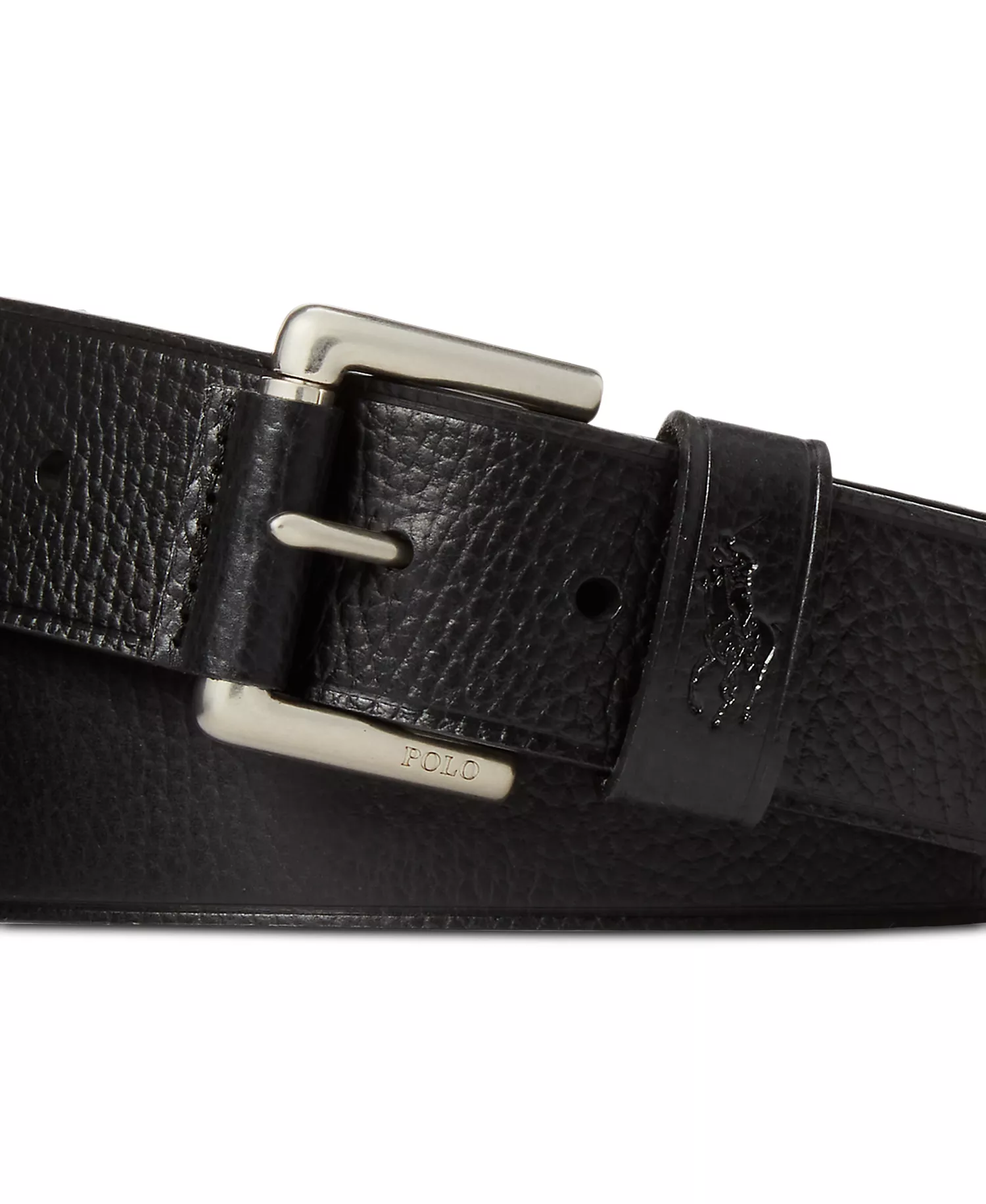 Men's Signature Pony Leather Belt - Black - 32