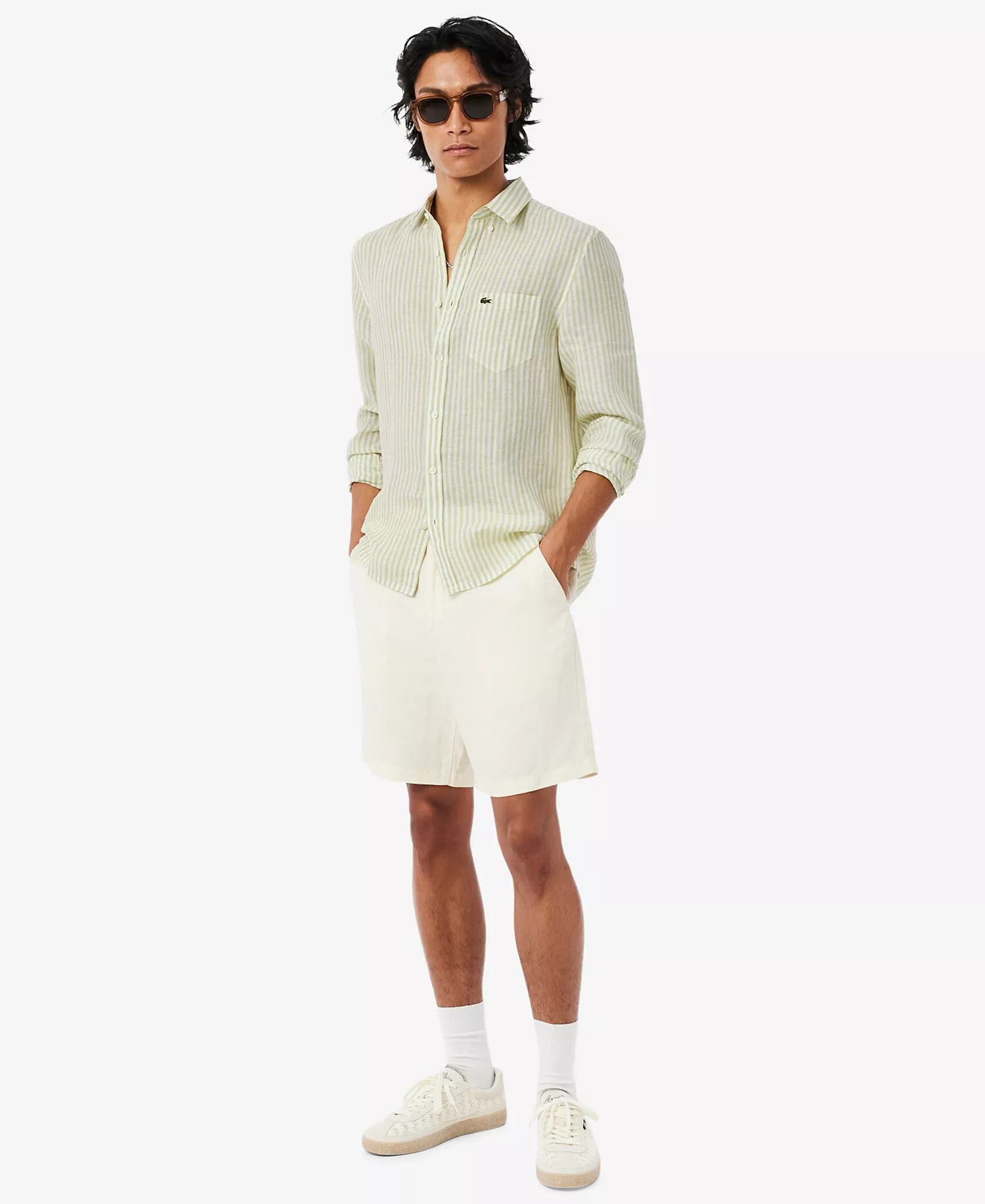 Men's Regular-Fit Striped Long-Sleeve Shirt - Birch/flour - 2XL