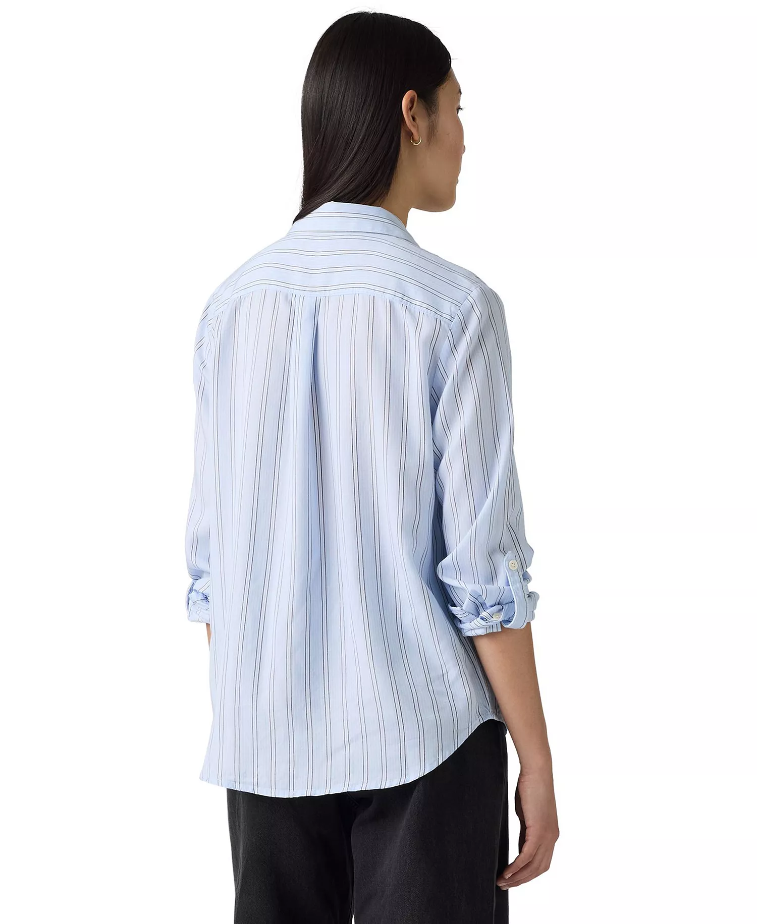 Plus Darlene Chikee Stripe Chambray Shirt - Chikee Stripe Chambray - 1X