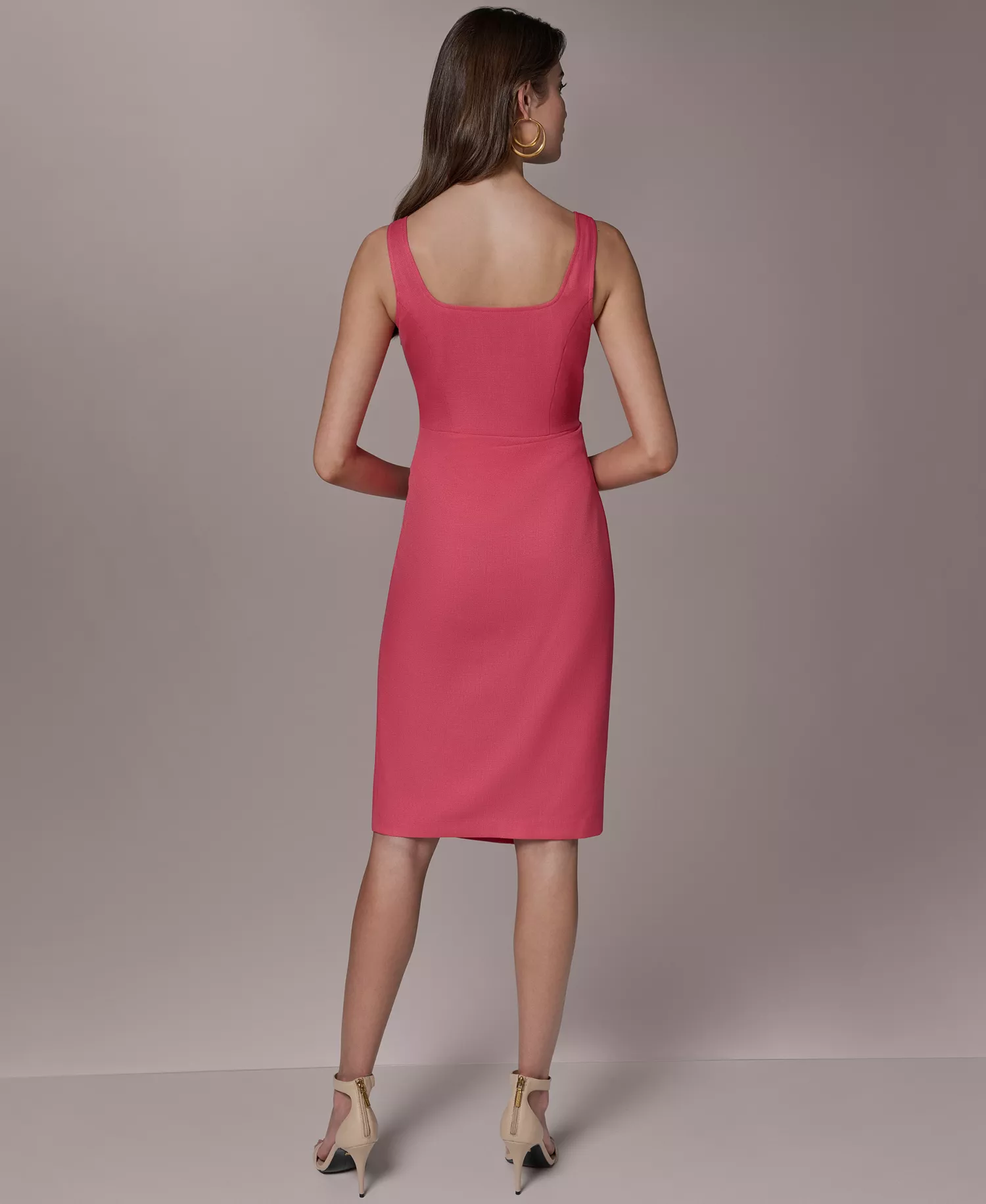 Women's Square Neck Sheath Dress - Azalea - 10