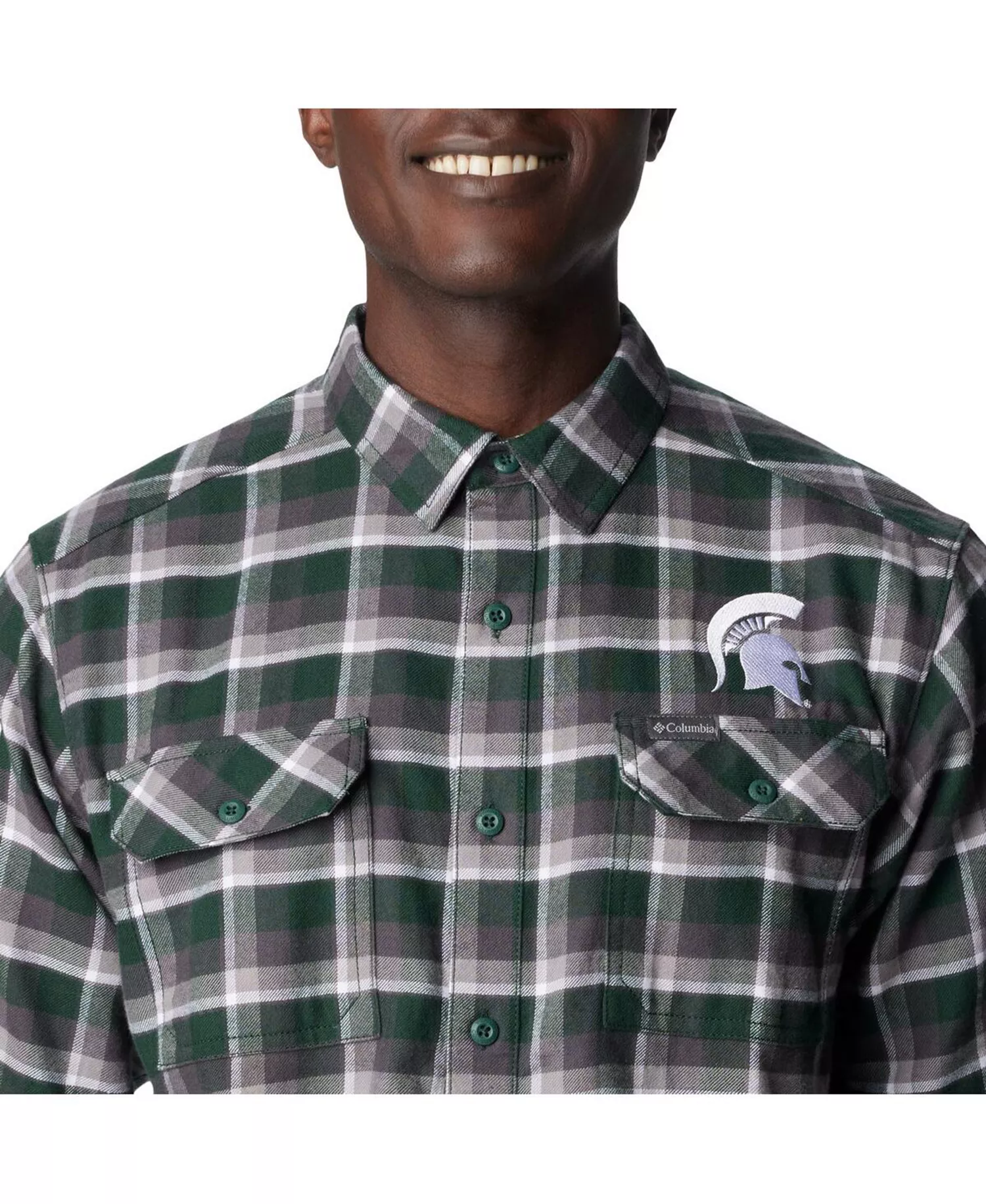 Men's Green Michigan State Spartans Flare Gun Flannel Long Sleeve Shirt - Green - 2XL