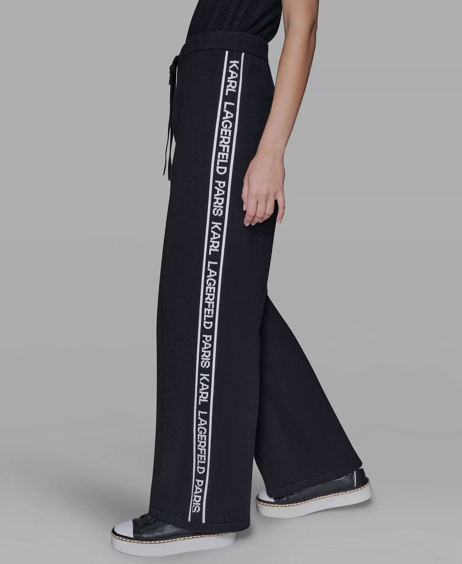 Women's Logo Detail Pants - Black - L