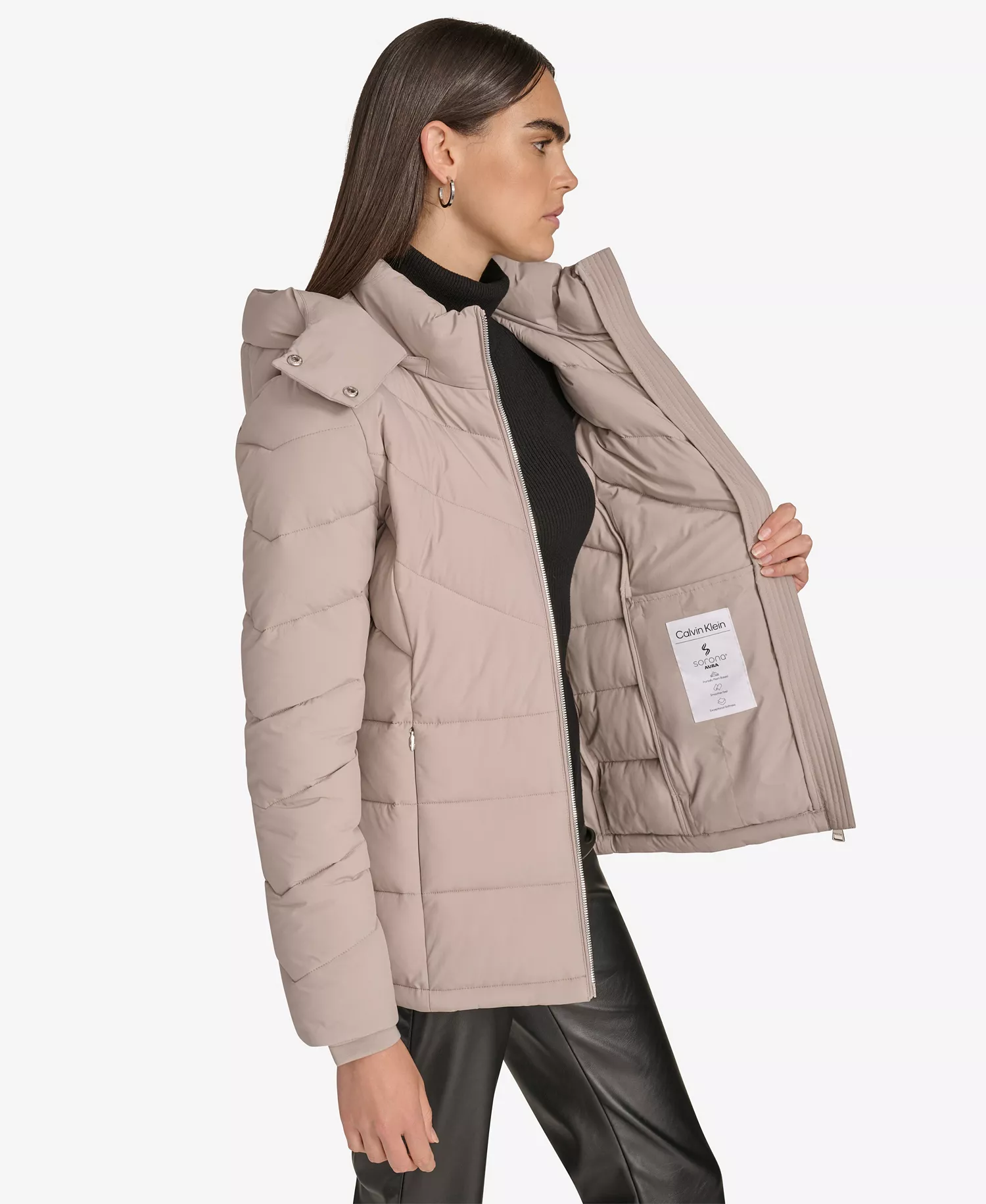 Women's Short Zip Front Puffer Jacket - Atmosphere - L