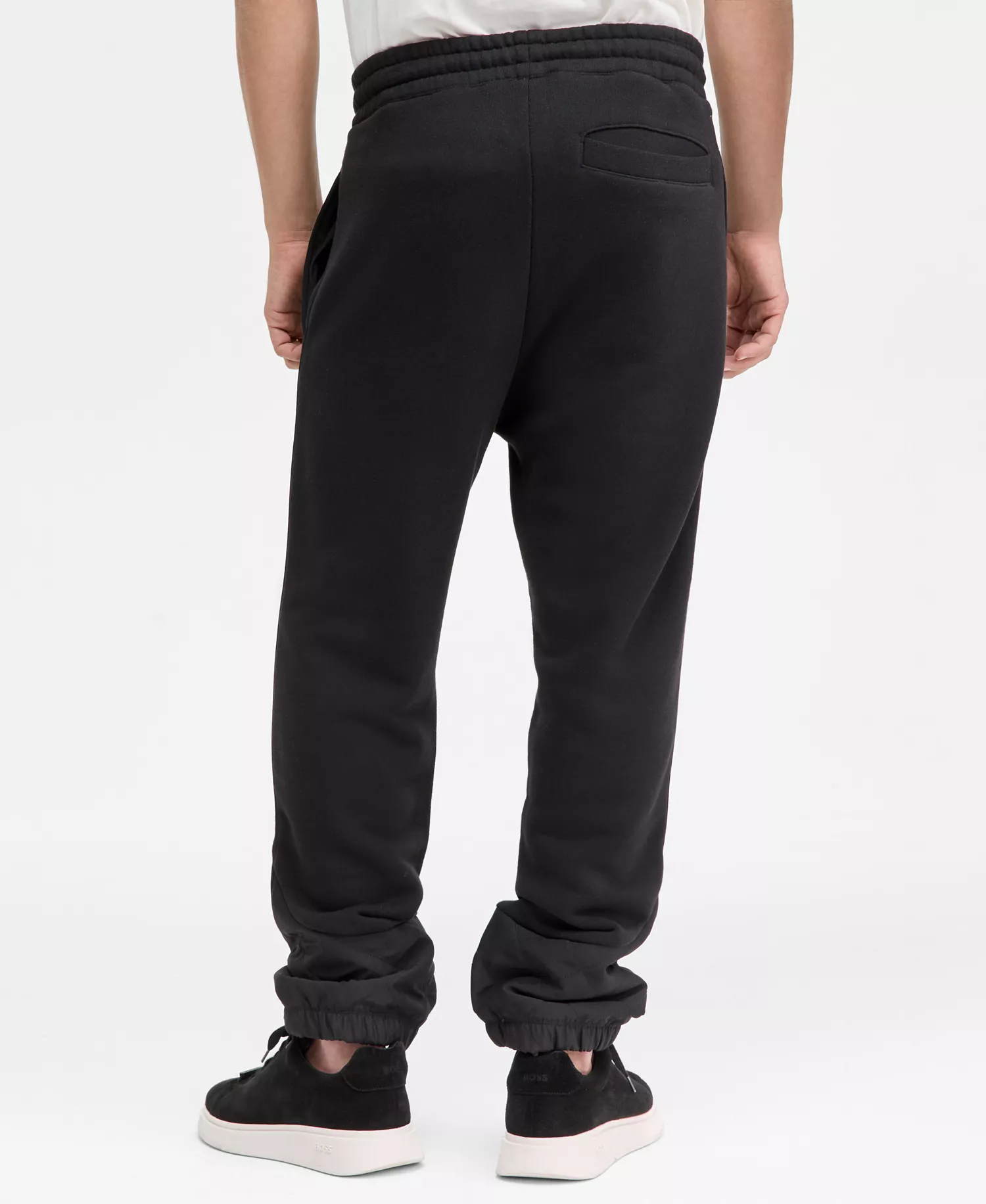 Dilvano Relaxed Fit Wax Logo Drawstring Joggers - Black - 2XL