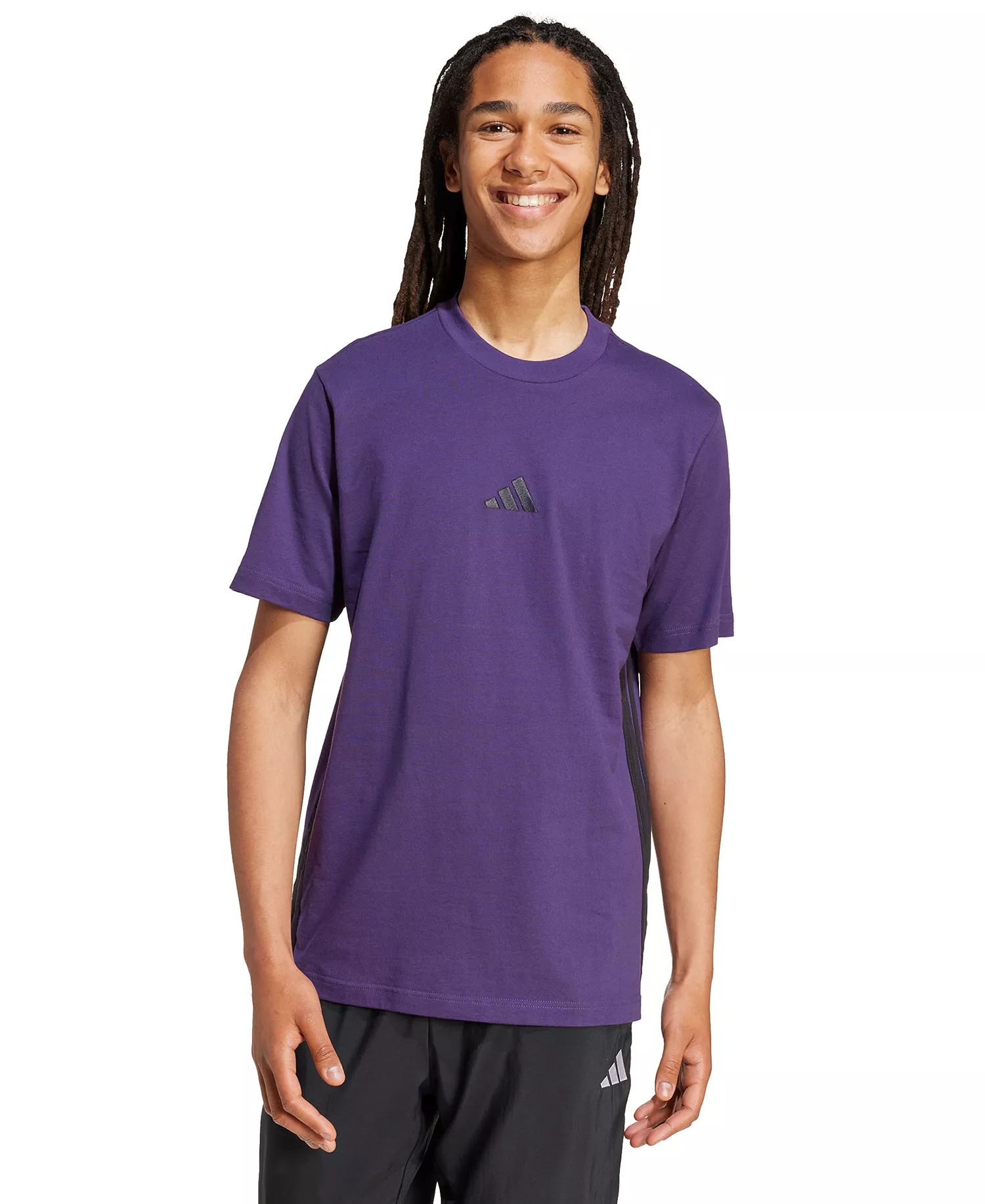 Men's Essential Three-Stripes Single Jersey T-Shirt - Aurora Plum - 2XL
