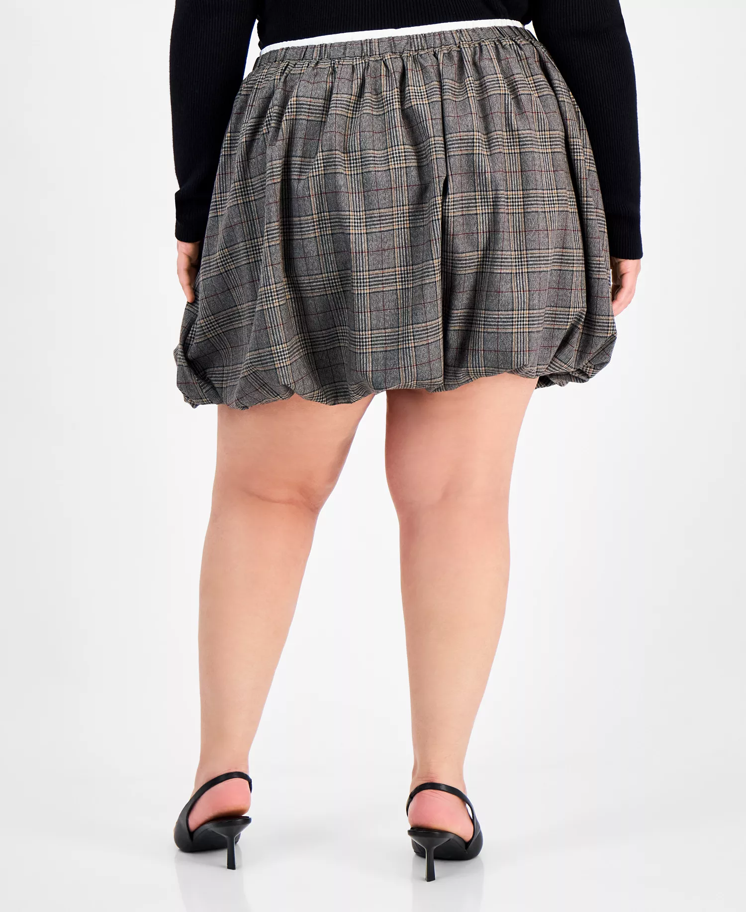 Trendy Plus Size Plaid Bubble Mini Skort, Macy's Exclusive - Plaid - 0X