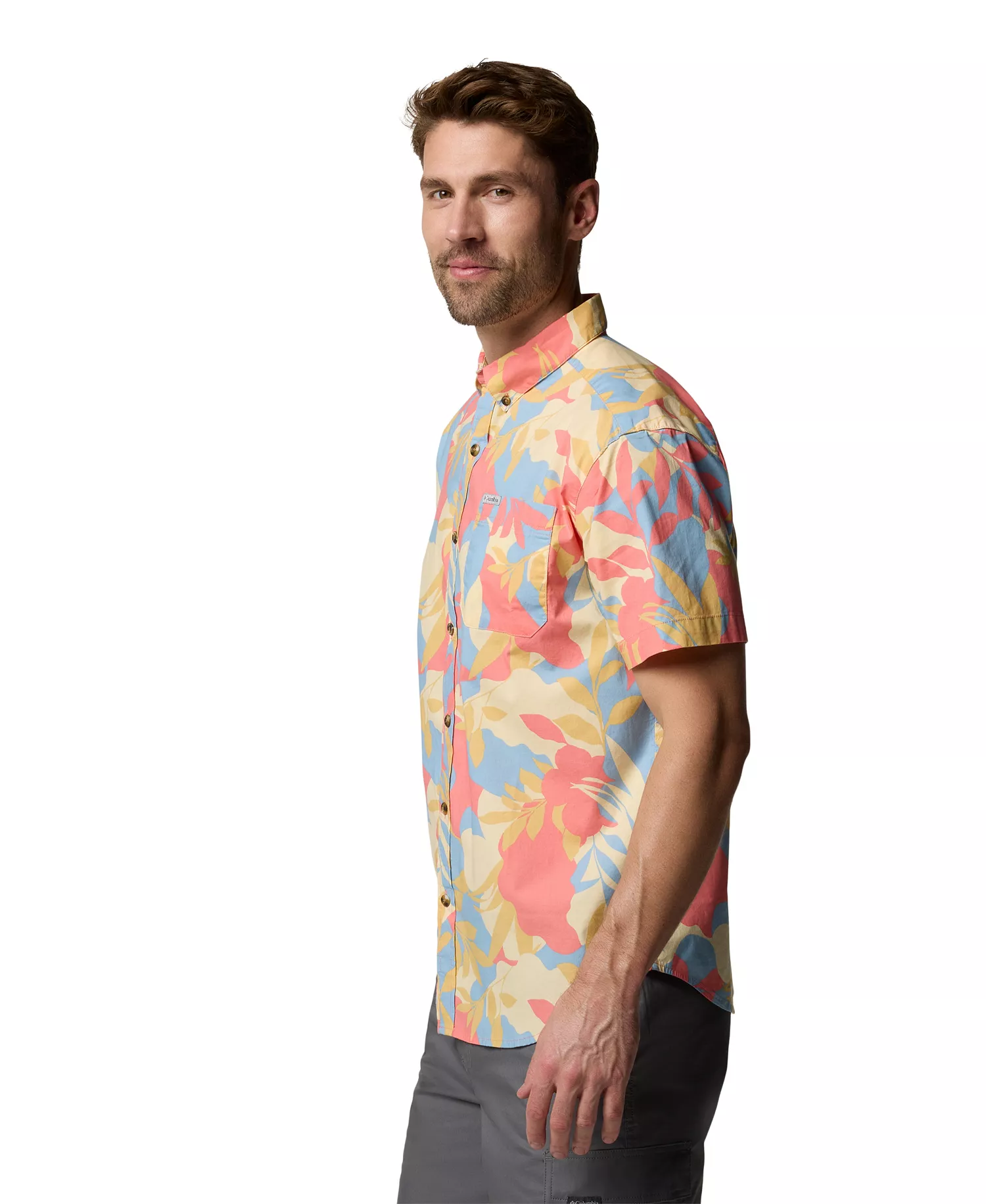 Men's Rapid Rivers Printed Short-Sleeve Shirt - Alpenglow - L
