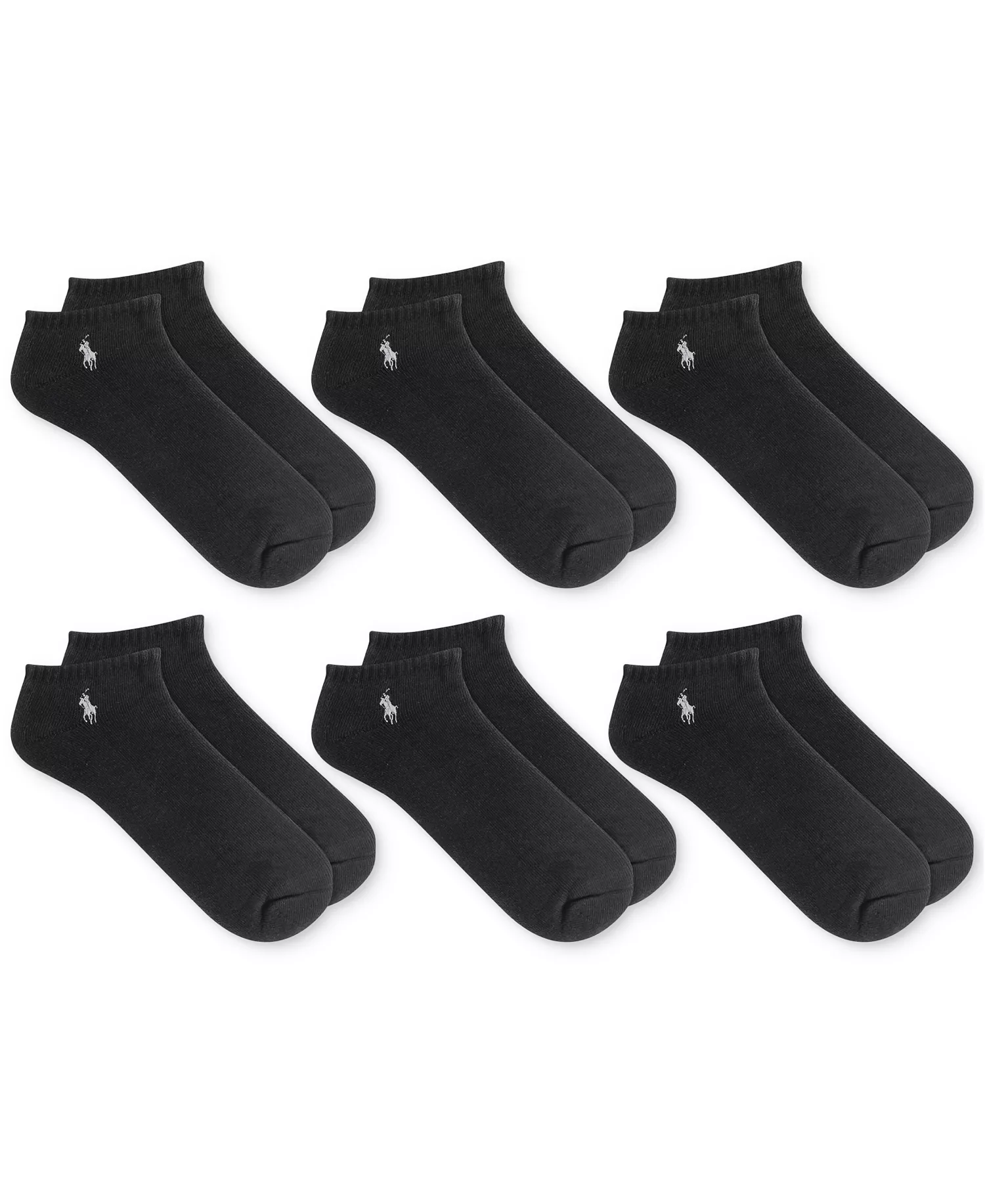 Men's 6-Pack Performance Sport Low Cut Socks - Black - 10-13