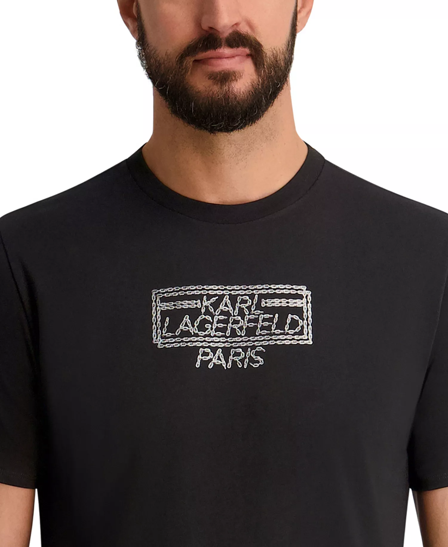 Men's Metallic Finish Logo Regular-Fit T-Shirt - Black - 2XL